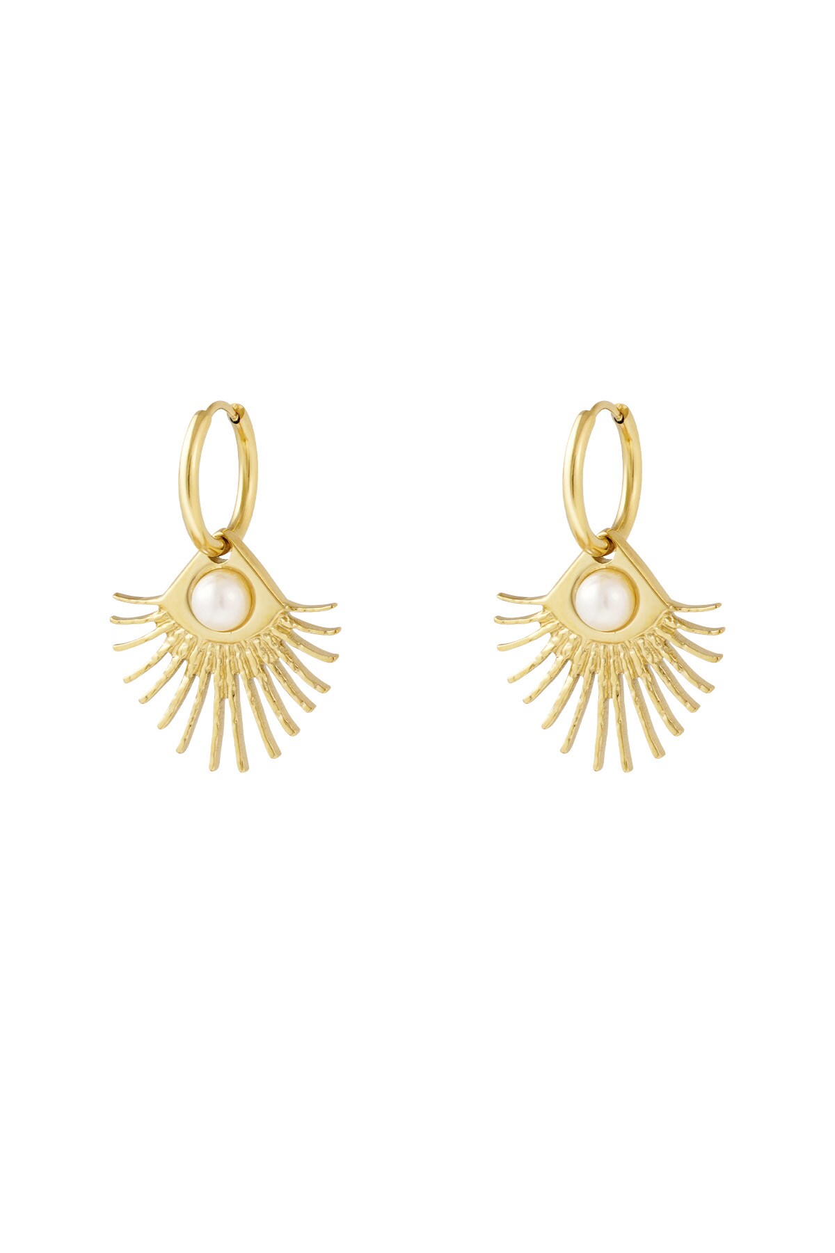 Earrings pearl eye - Gold color 