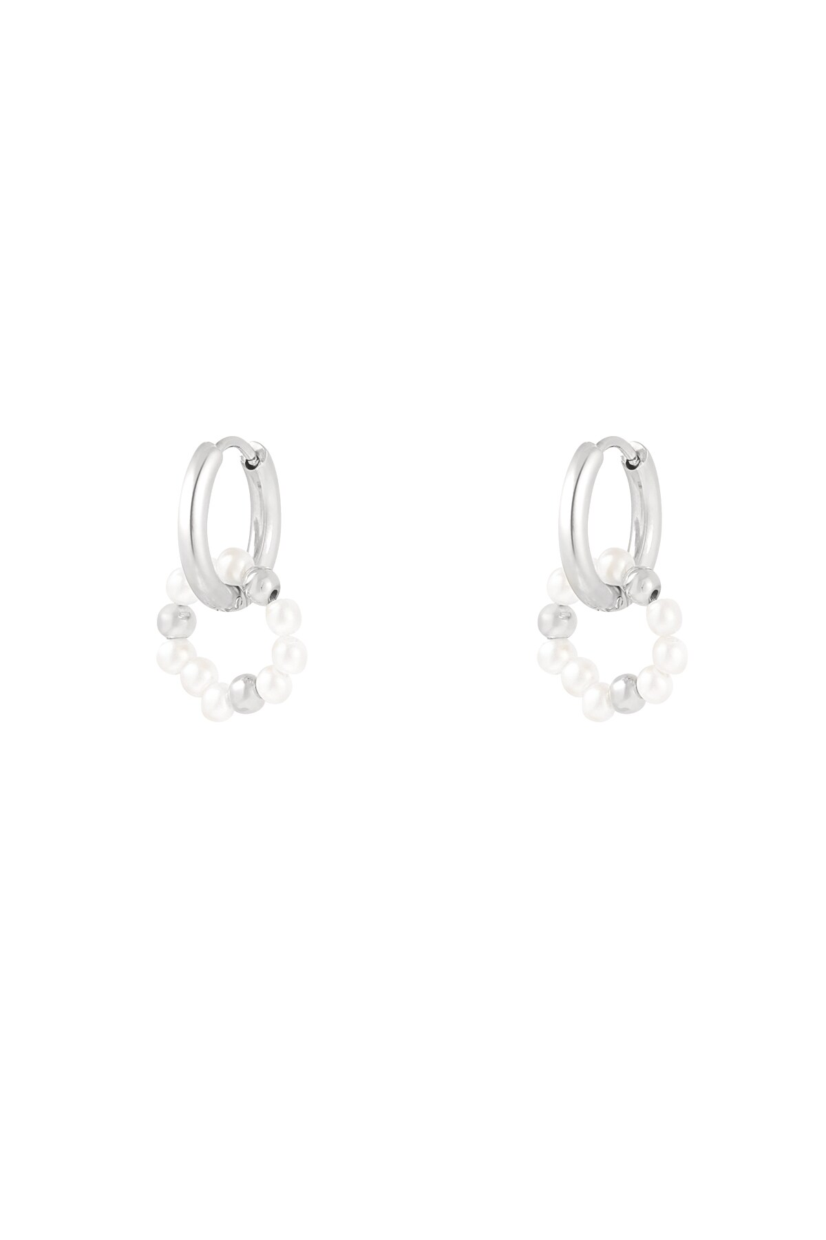 Earrings pearl sun - Silver color h5 