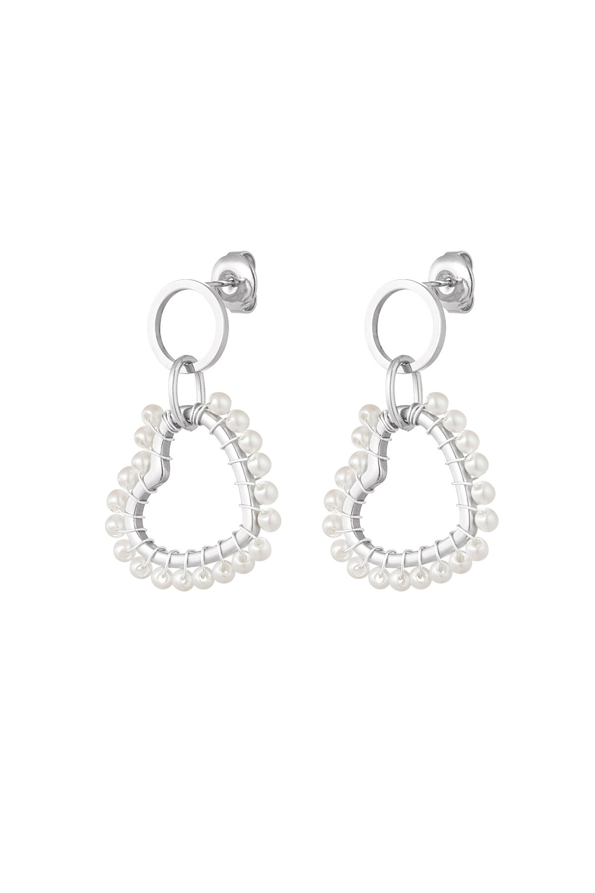 Earrings pearl amore - Silver color h5 