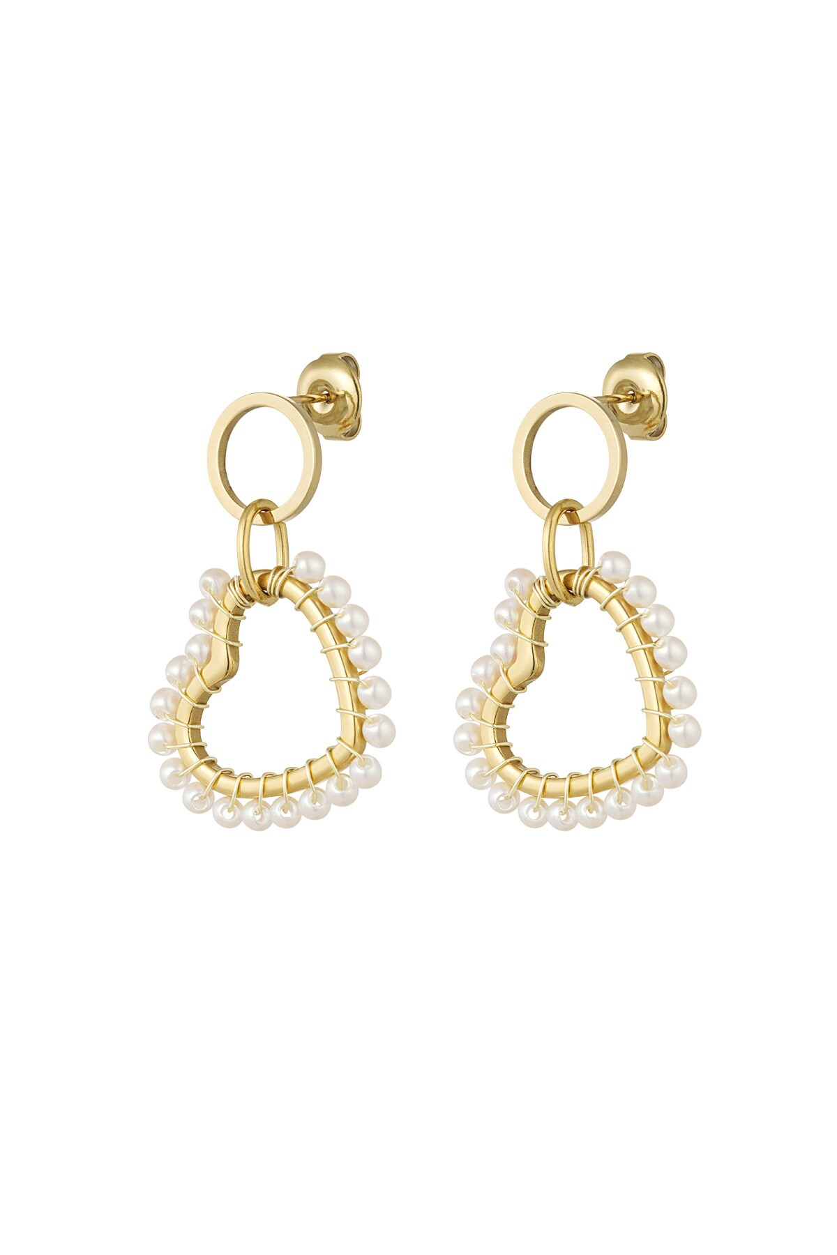 Earrings pearl amore - Gold color h5 