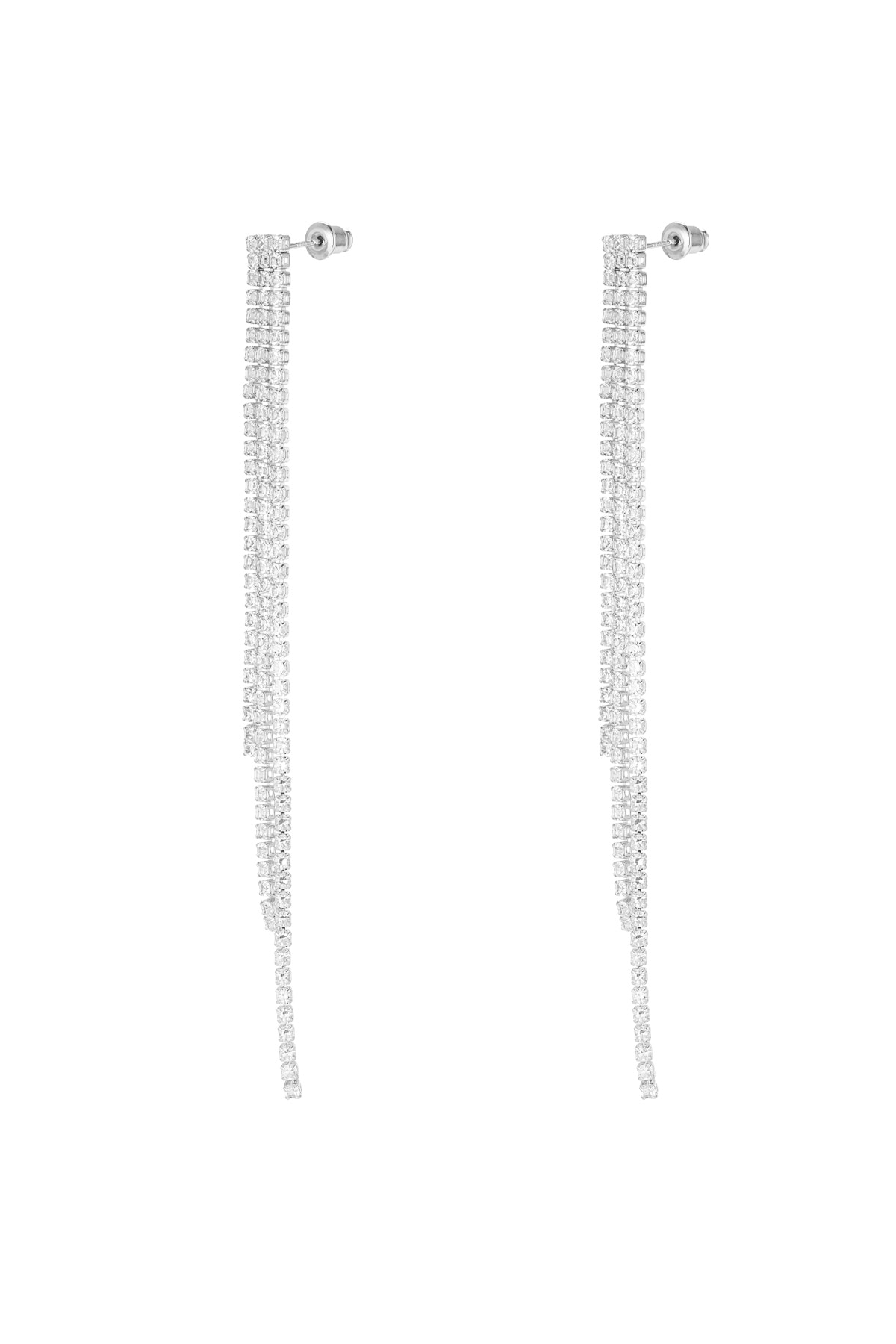 Festive sparkle drops earrings - Silver Color color h5 Picture3