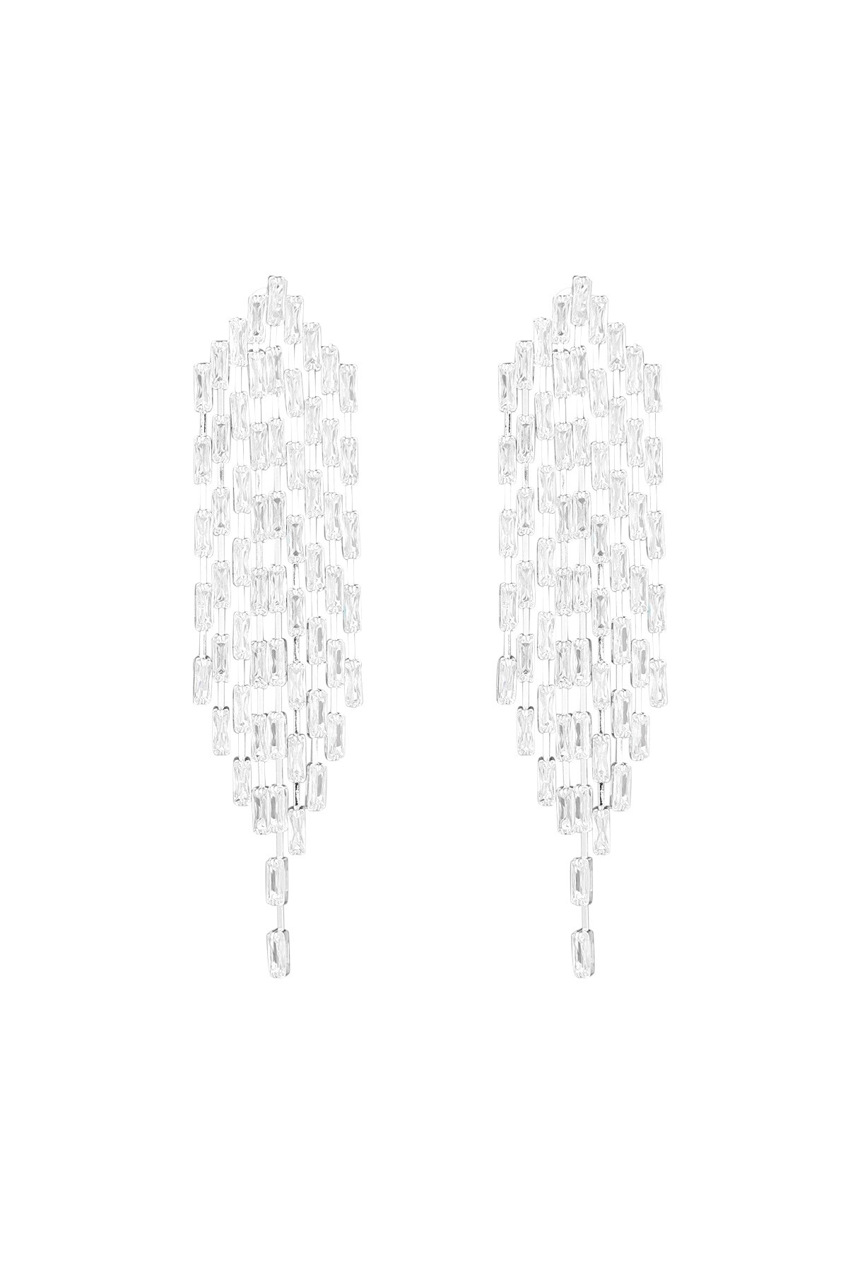 Beaded statement earrings - Silver color h5 Picture3