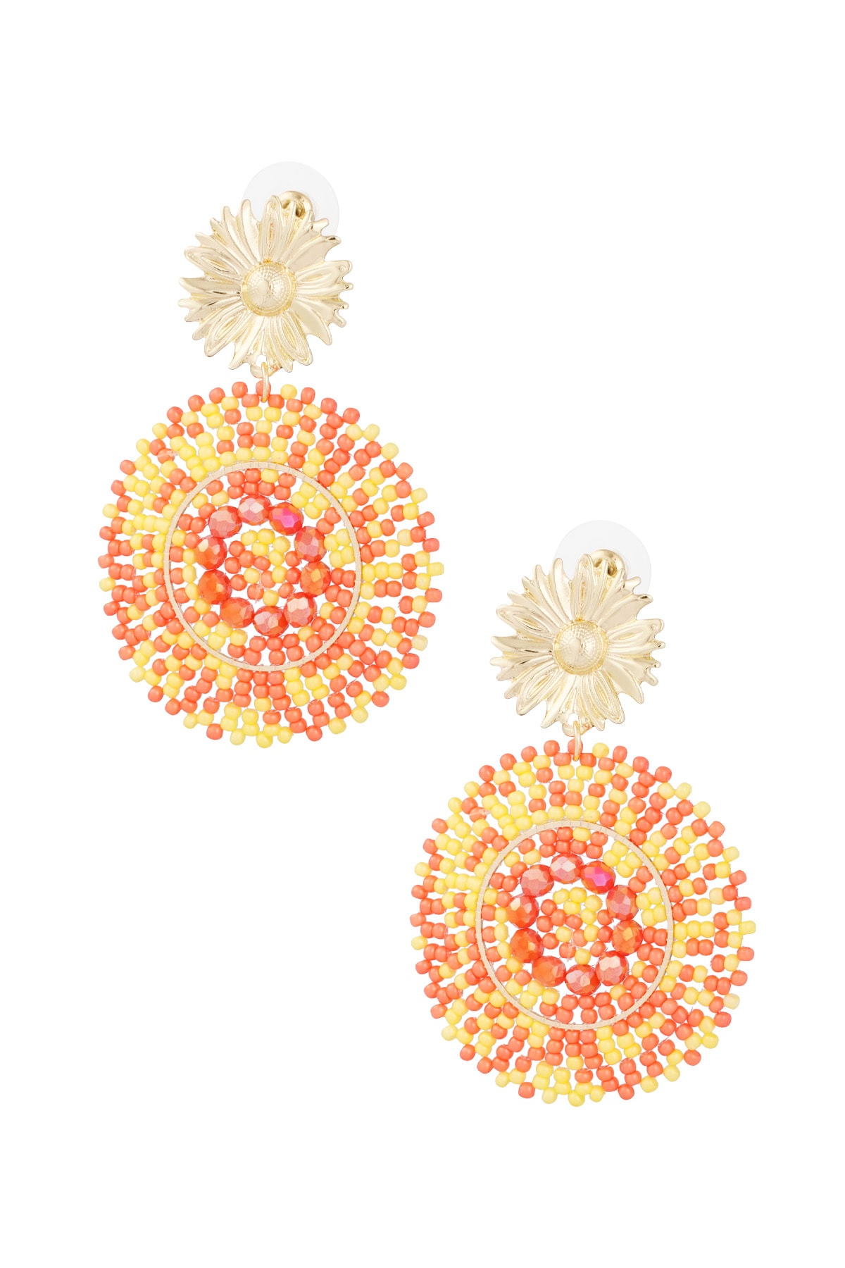 Earrings vivid glass beads - orange h5 