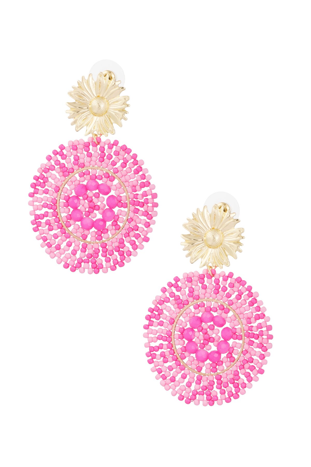 Earrings vivid glass beads - pink 