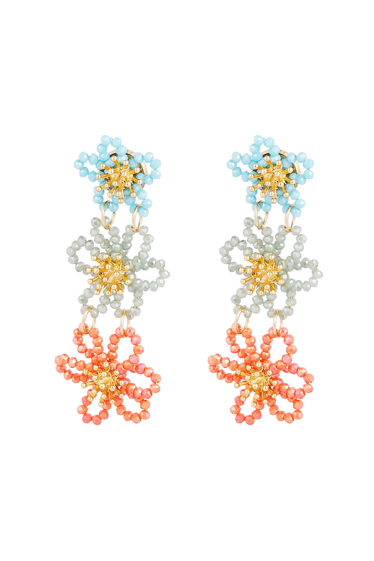 Flower party statement earrings - multi 