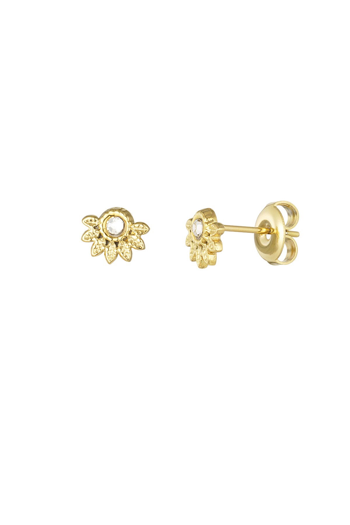 Half flower earrings with diamond h5 