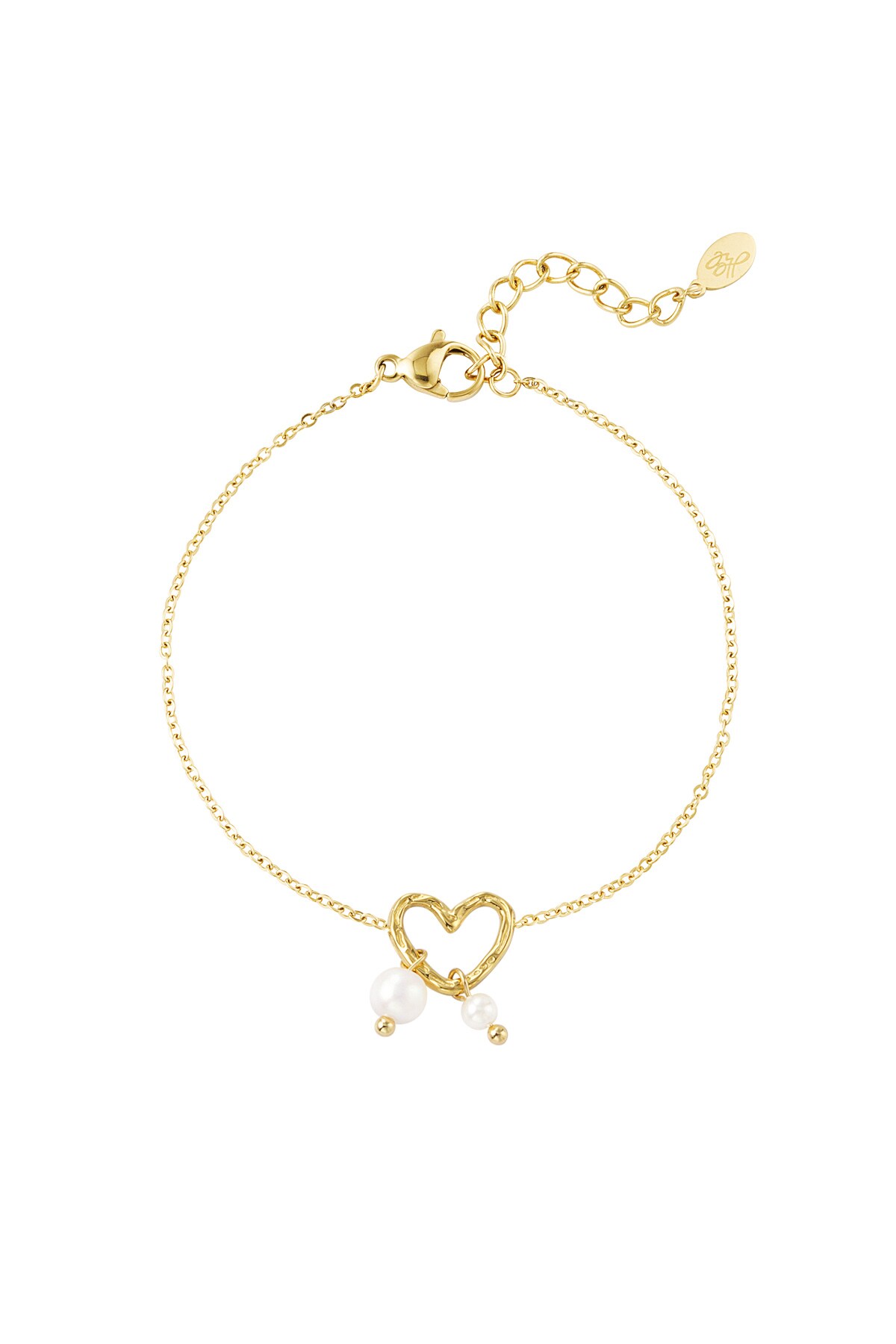 Bracciale perla cuore - Colore oro h5 