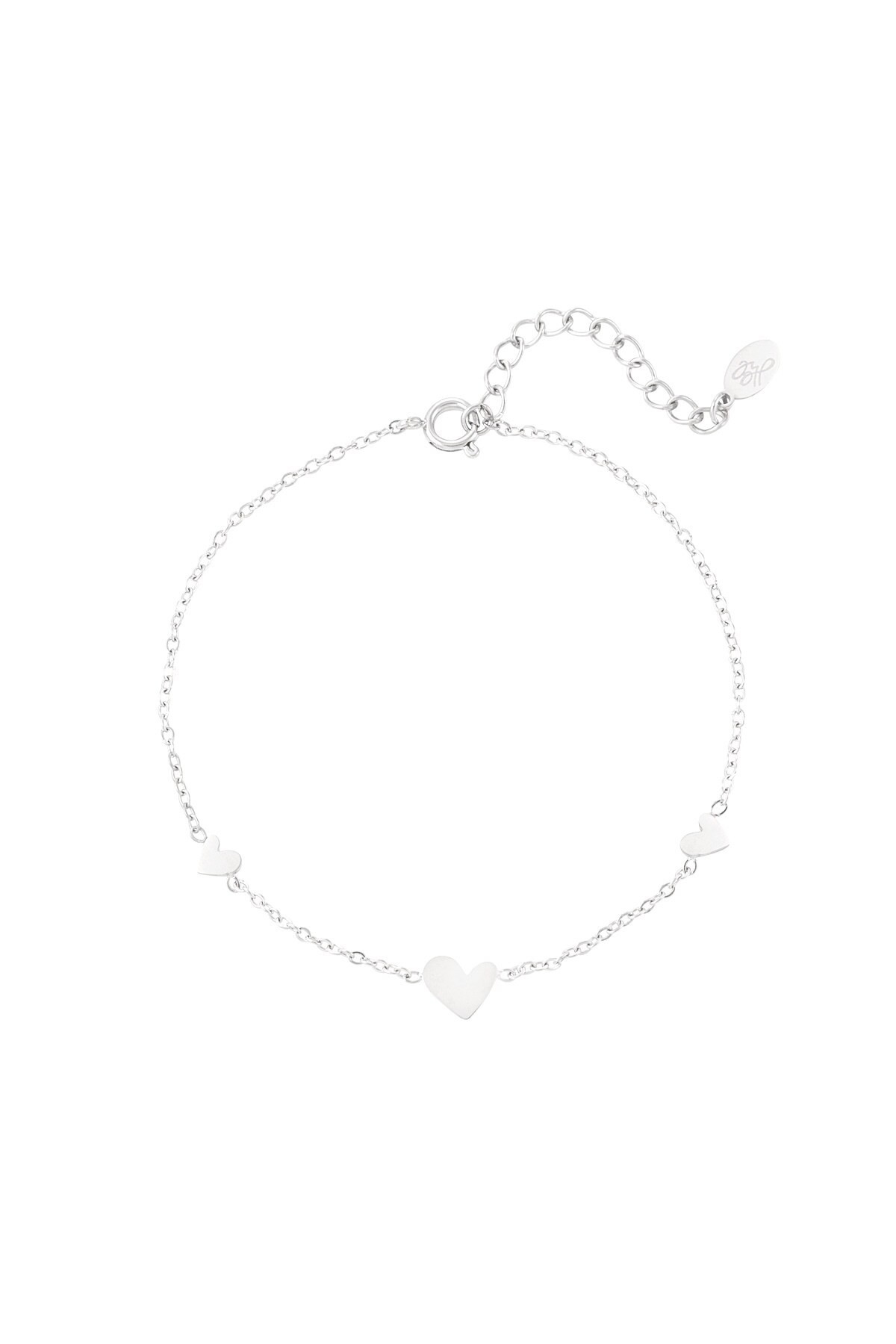 Classic bracelet with hearts - Silver color h5 