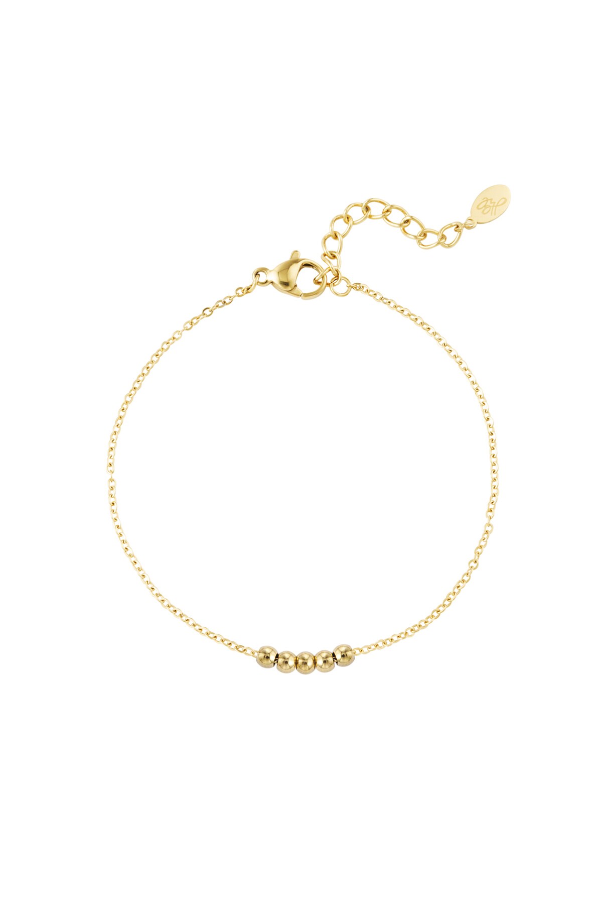 Classic bracelet with beads - Gold color h5 