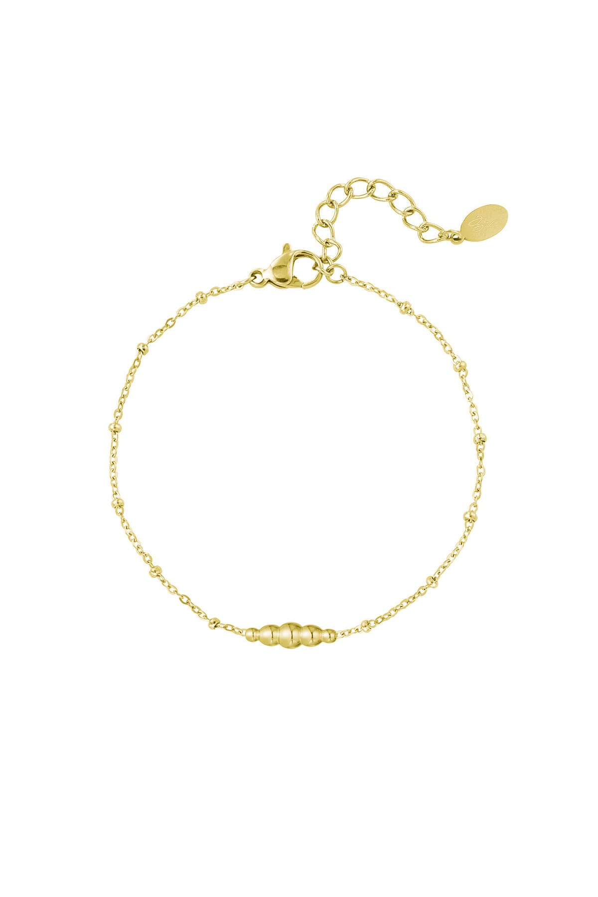 Simple bracelet with twisted charm - Gold color h5 