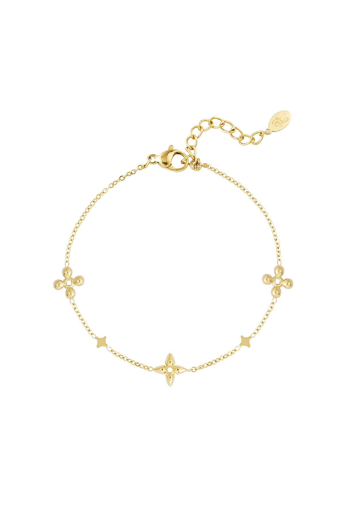 Flower party bracelet - Gold color h5 