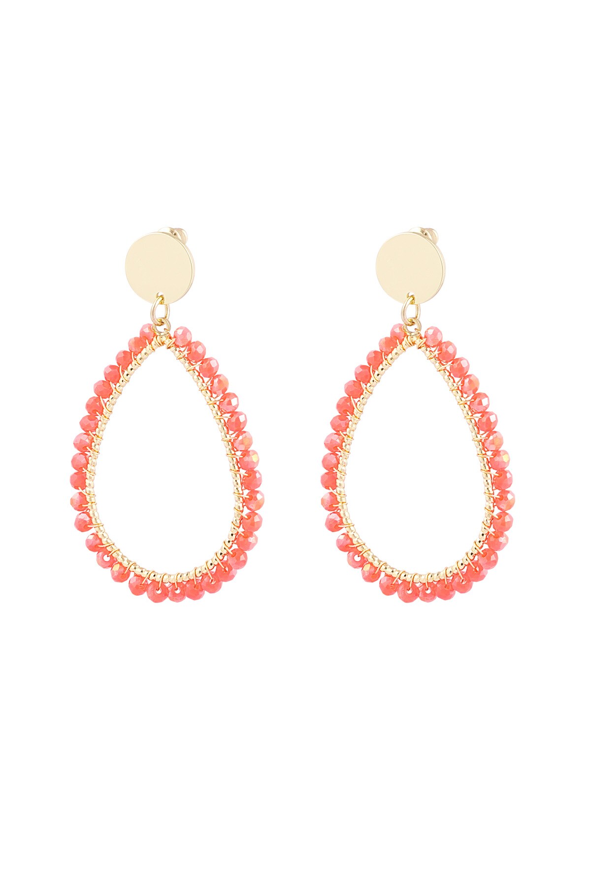 Oval earrings pastel - red 