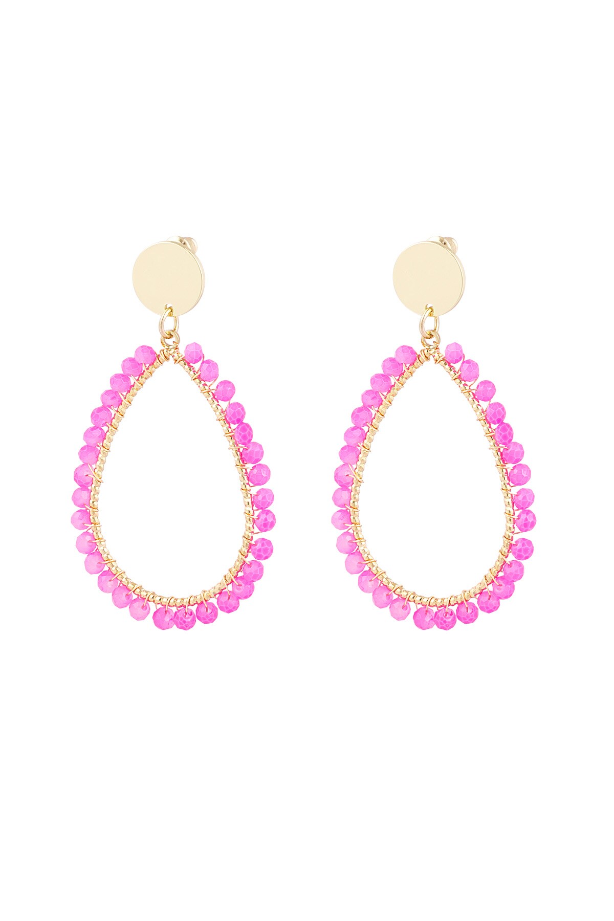 Oval earrings pastel - fuchsia h5 