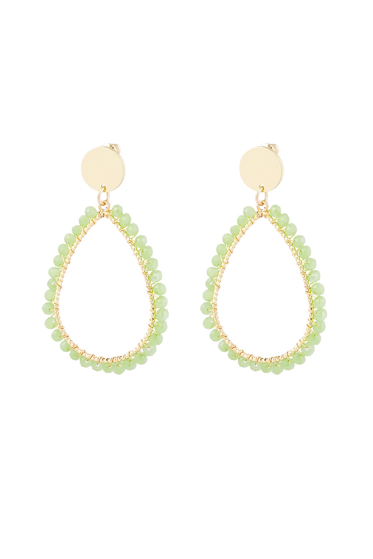 Oval earrings pastel - green 