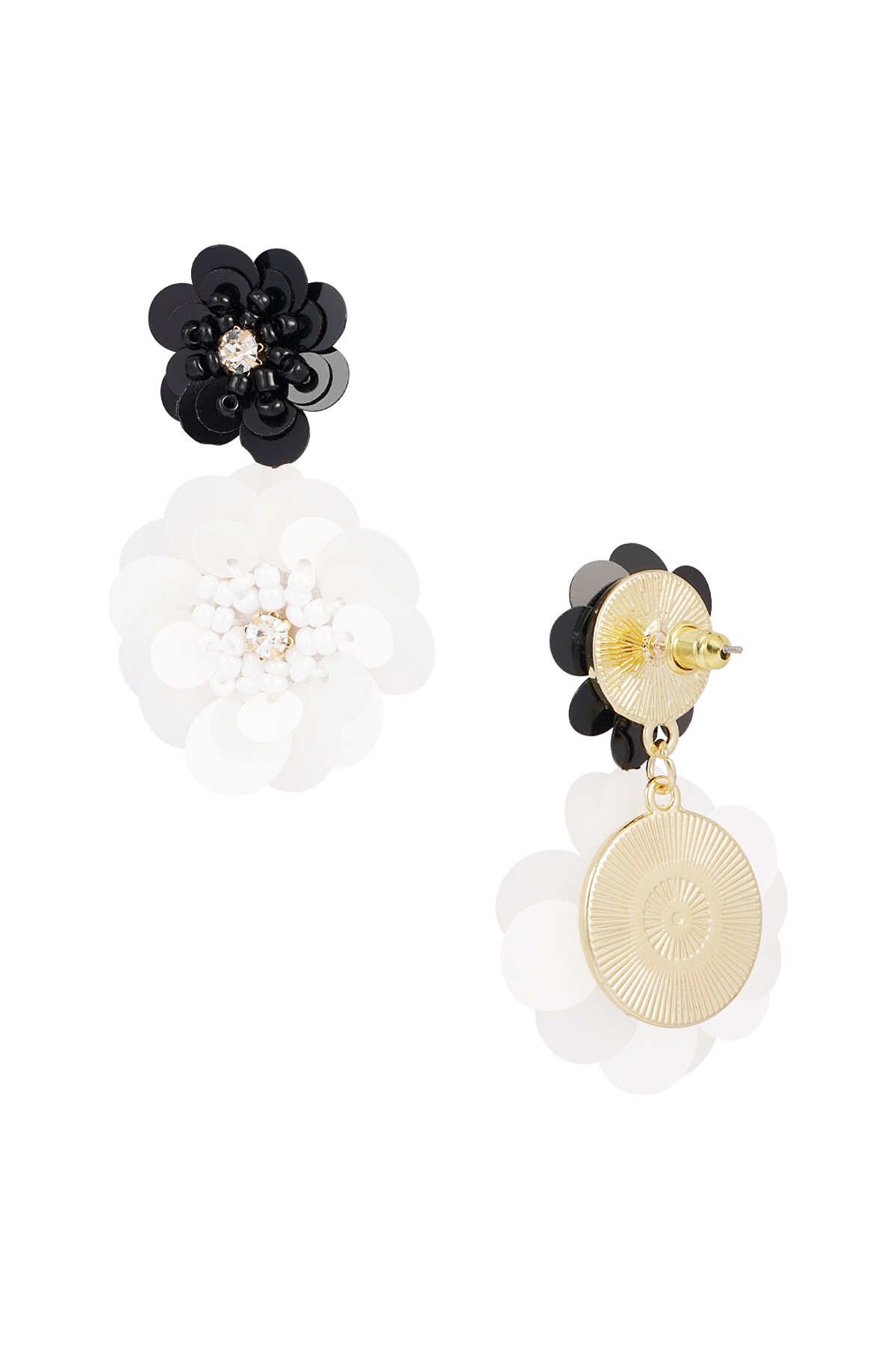 Earrings flower season - black and white h5 