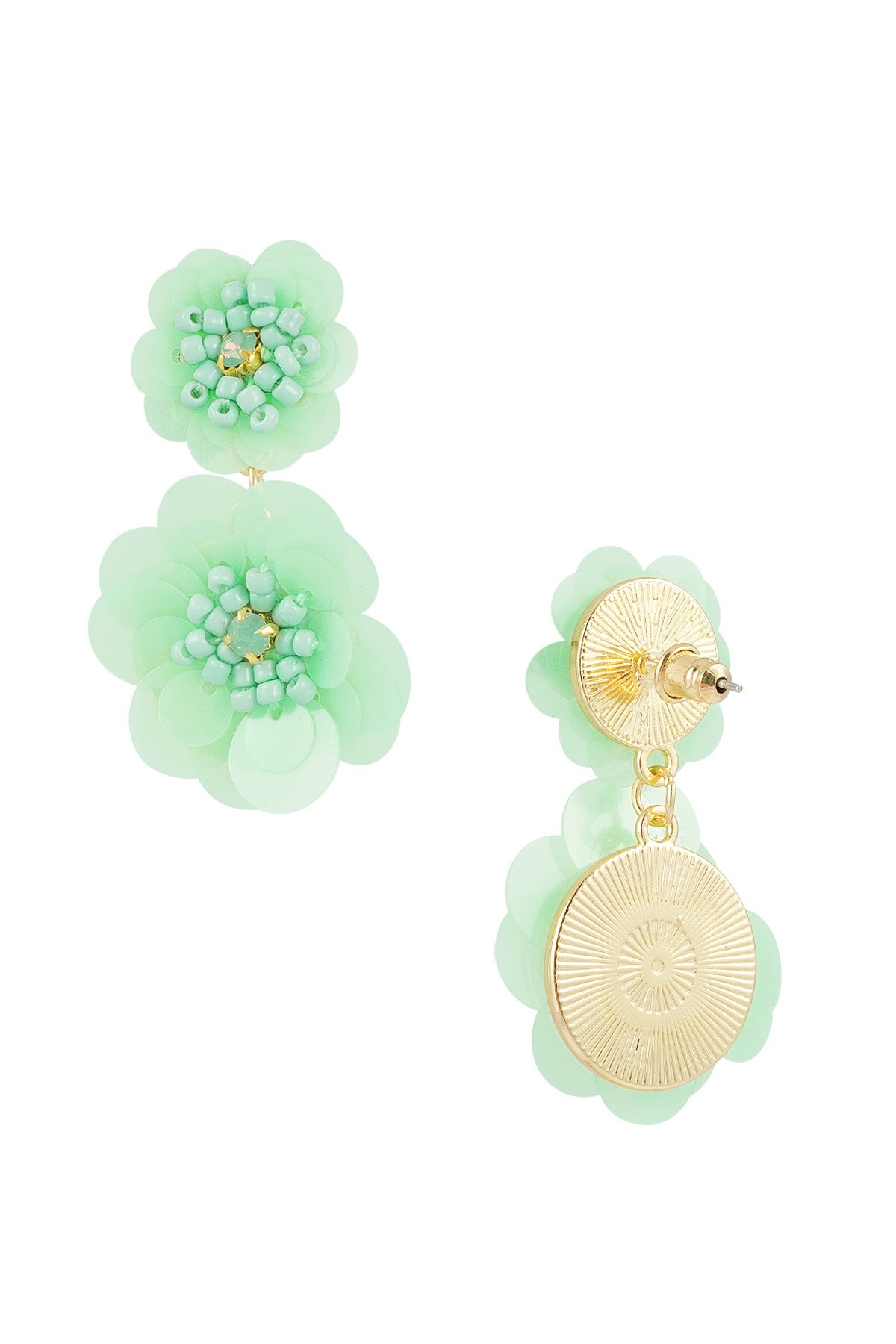 Earrings floral season - green h5 