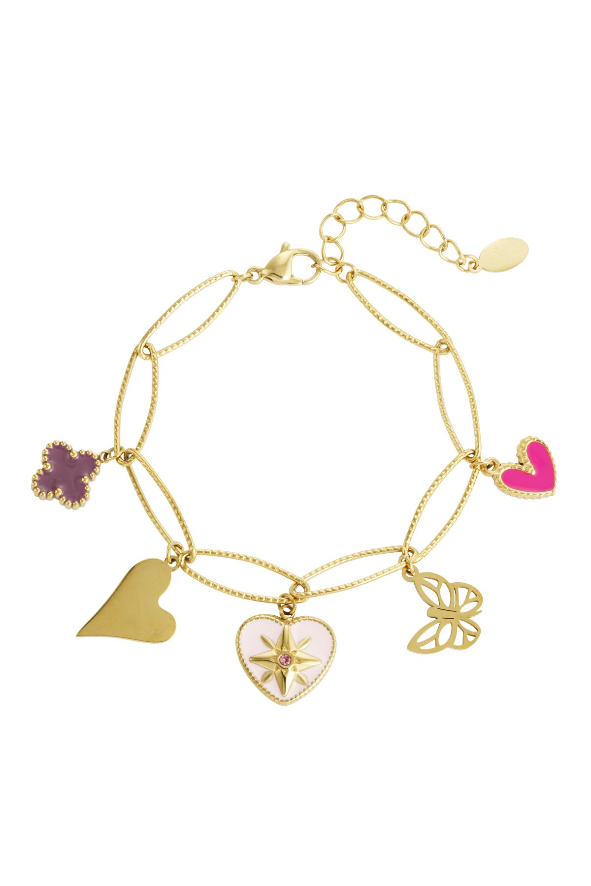 Charm bracelet lovely butterfly - Gold color h5 