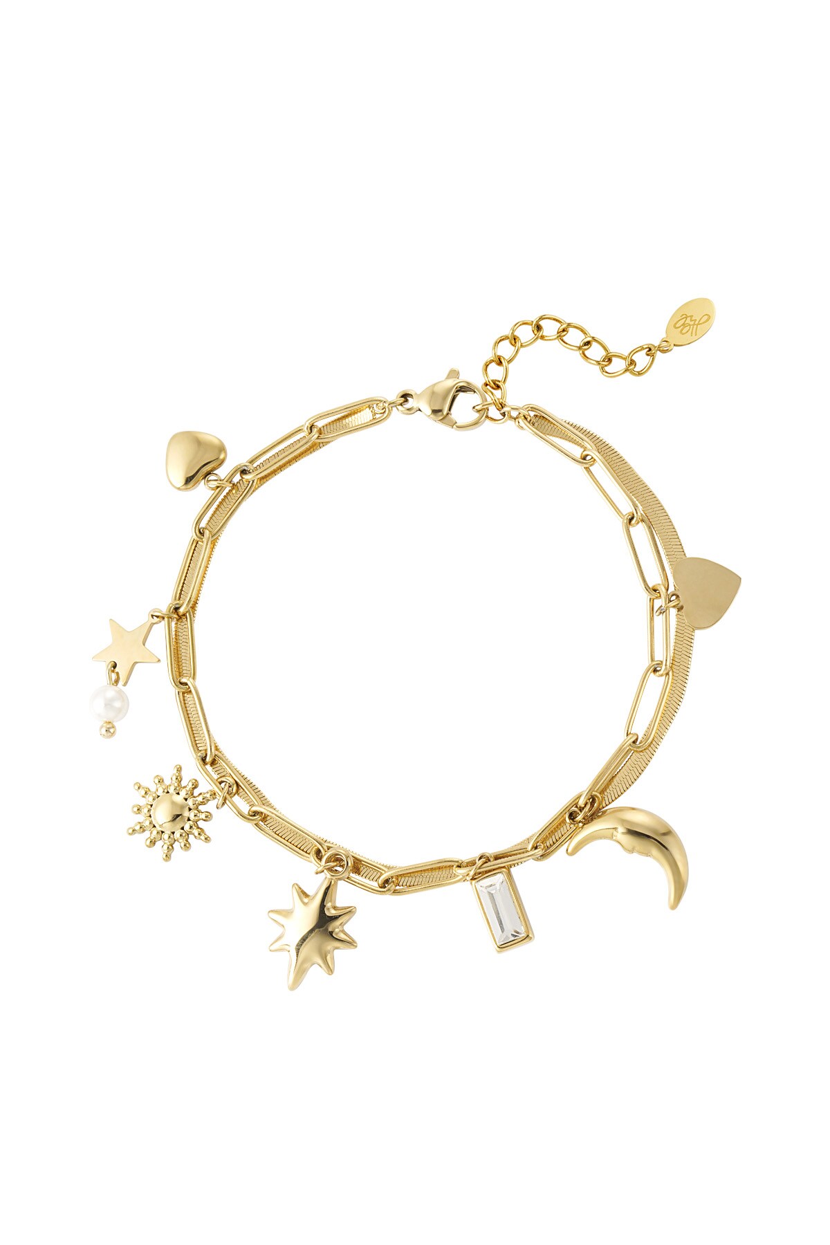 Day and night charm bracelet - Gold color h5 