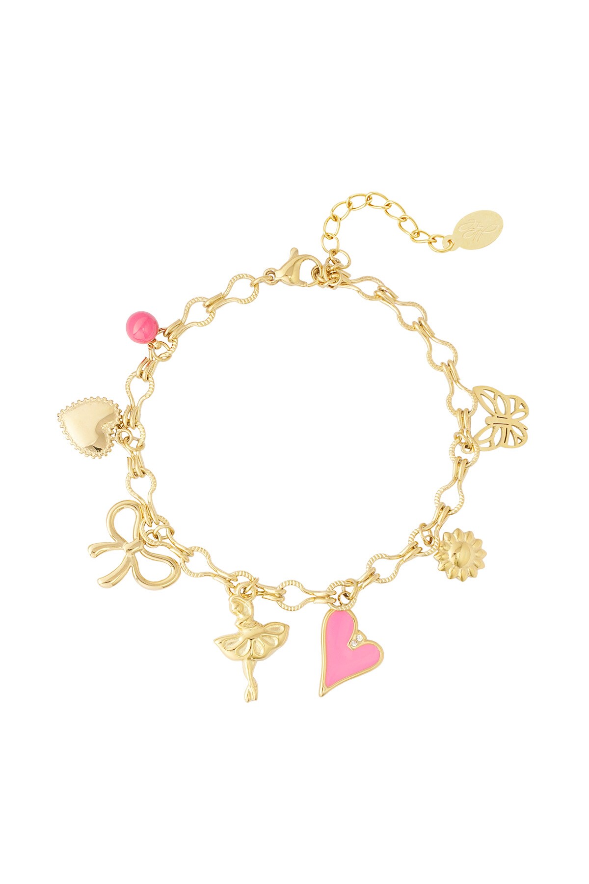 Charm bracelet dancing life - Gold color 