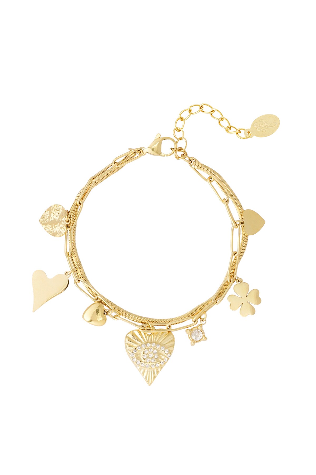 Charm bracelet colorful day - Gold color h5 