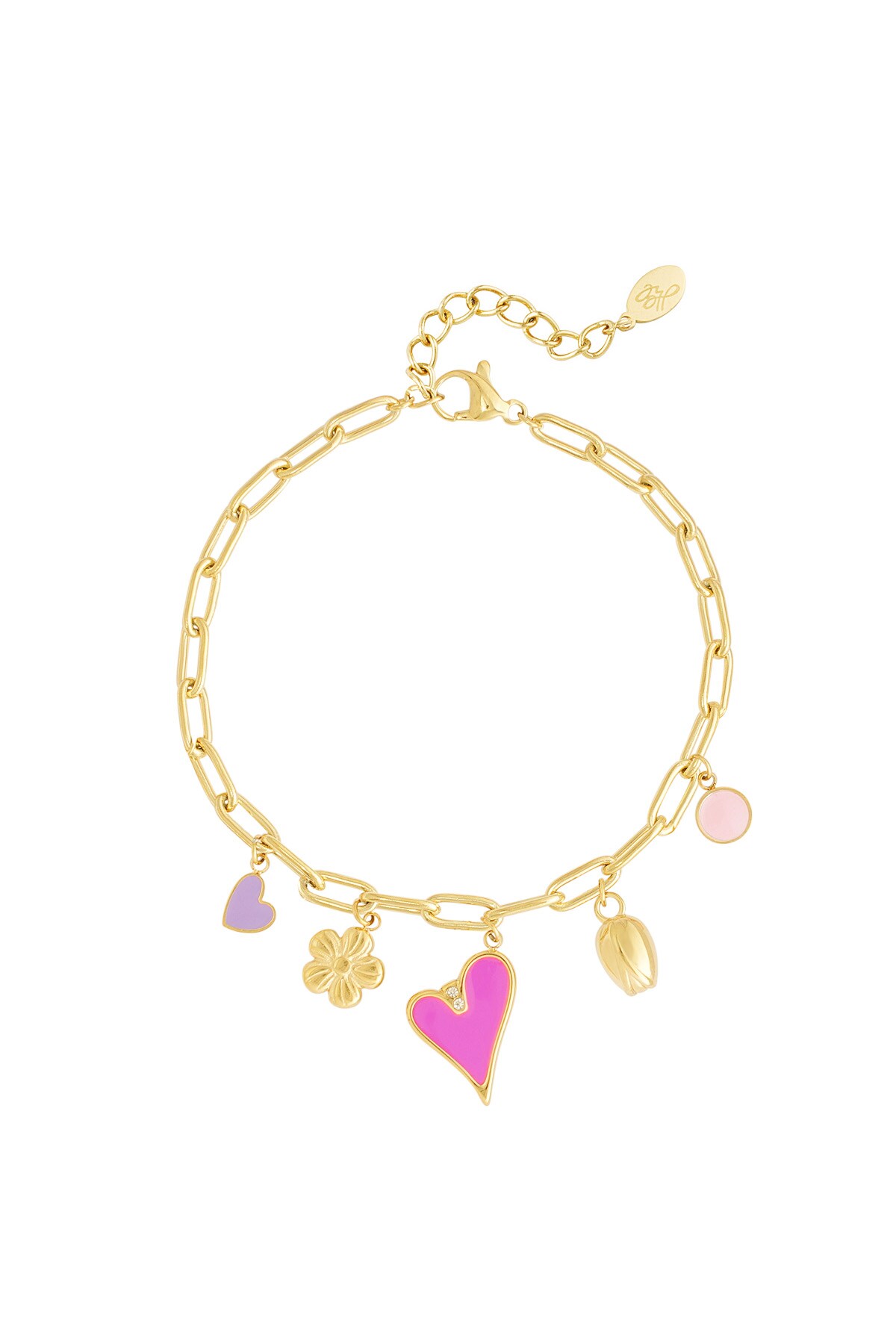 Charm bracelet colorful day - Gold color h5 