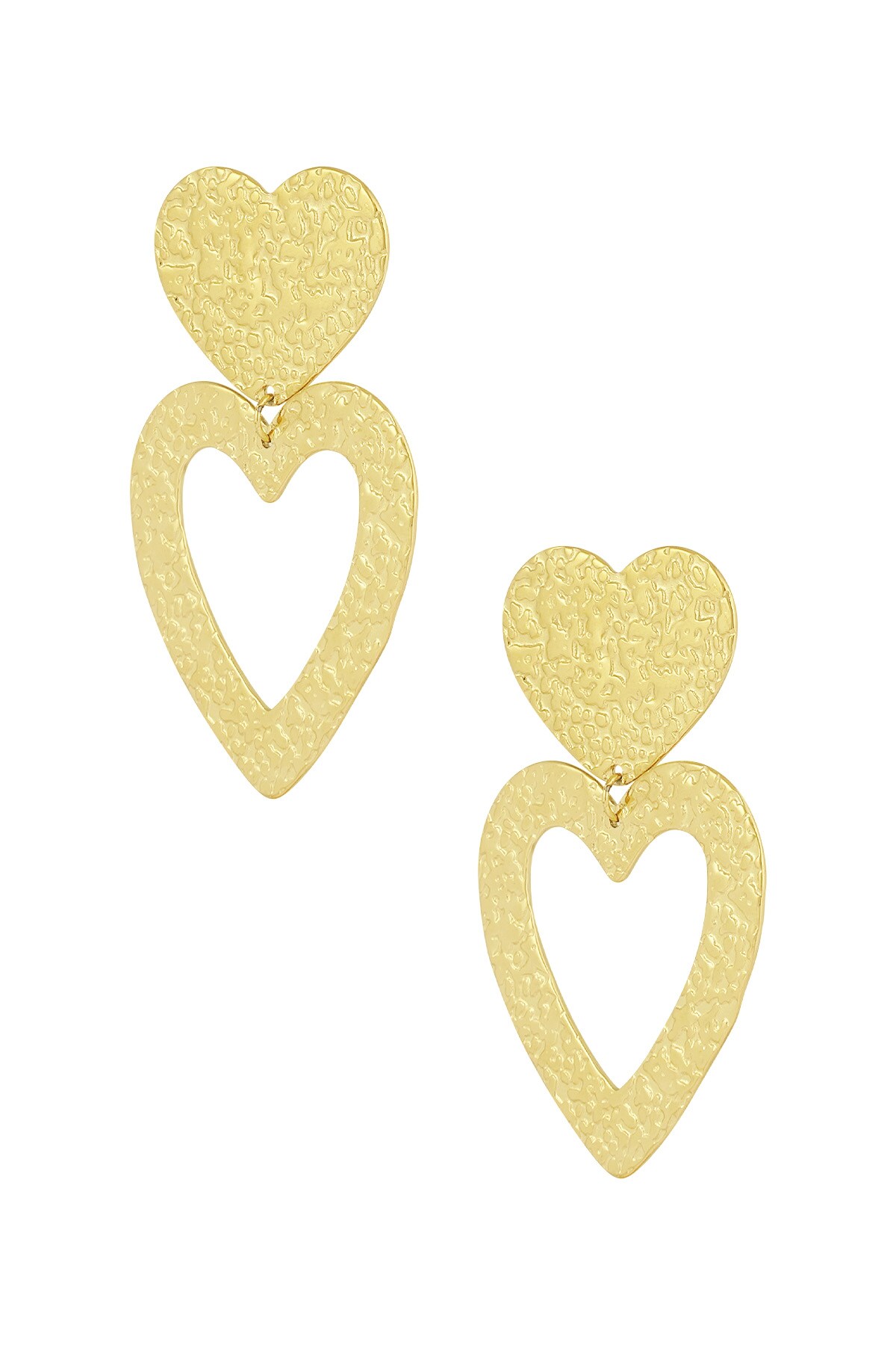 Earrings heart structure - Gold color h5 