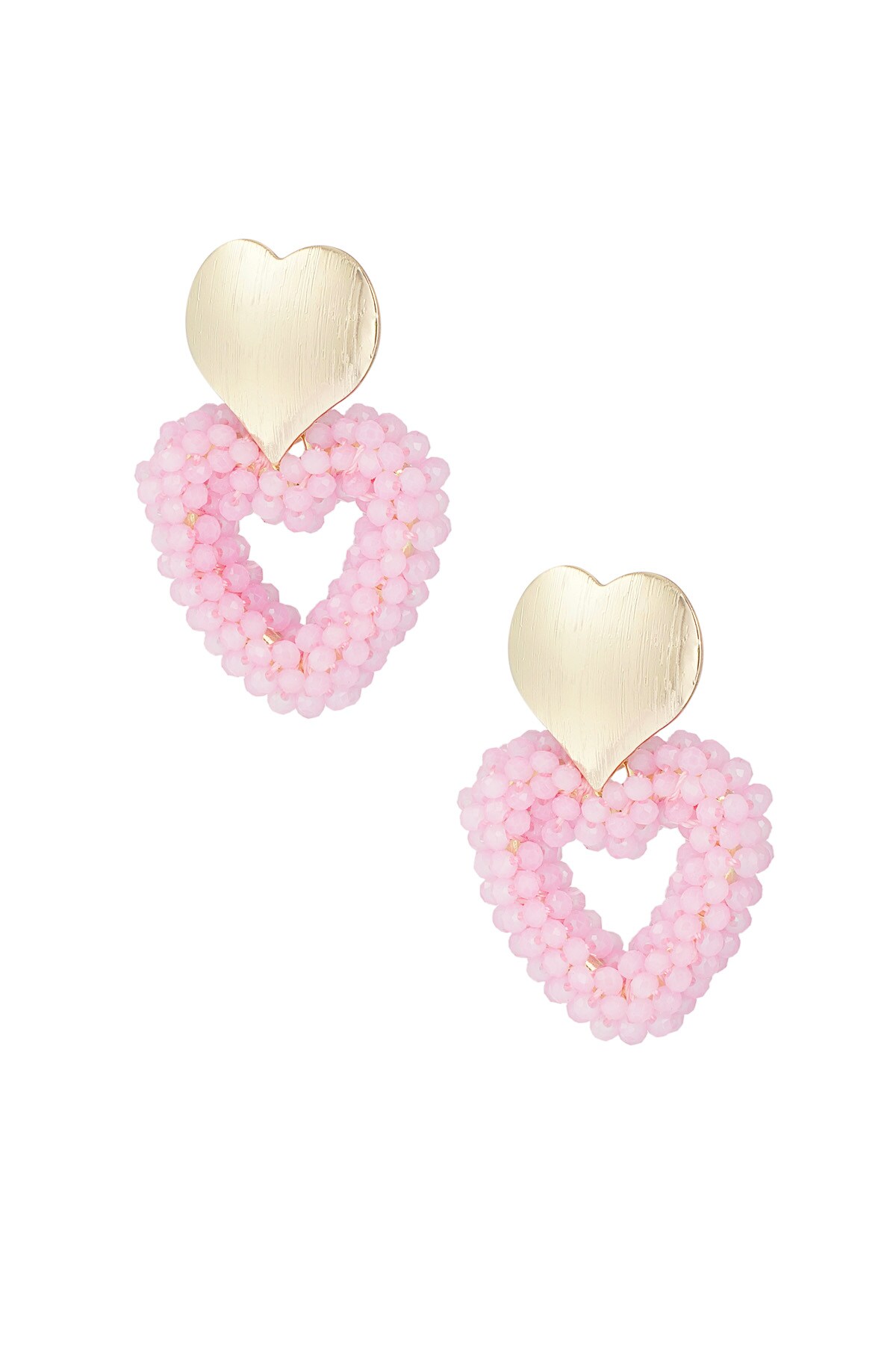 Earrings sweethearts - pink gold 