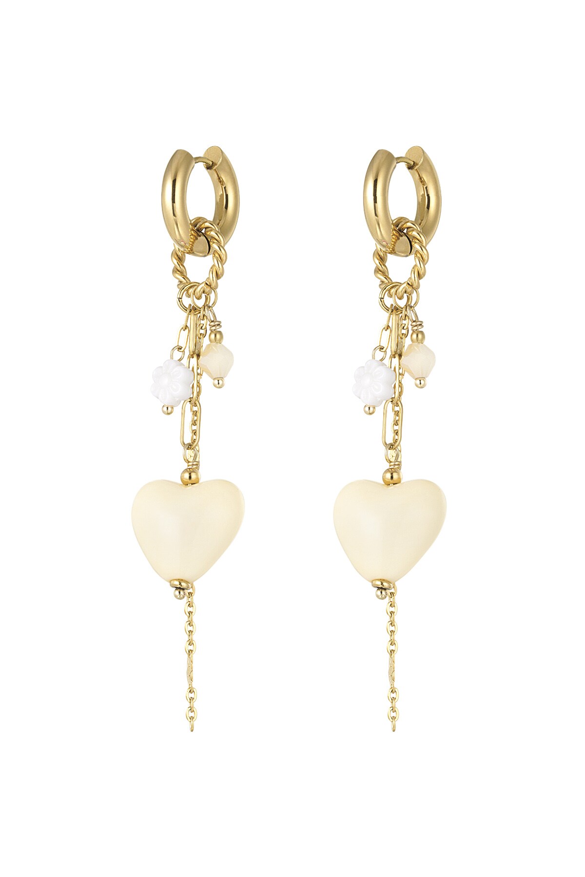 Earrings love party - beige 