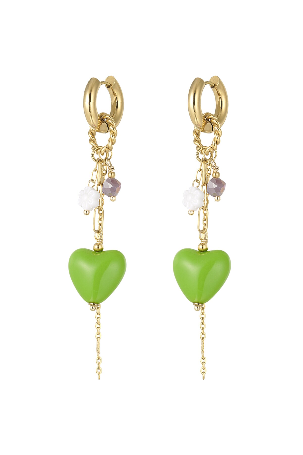 Love party earrings - green/purple h5 