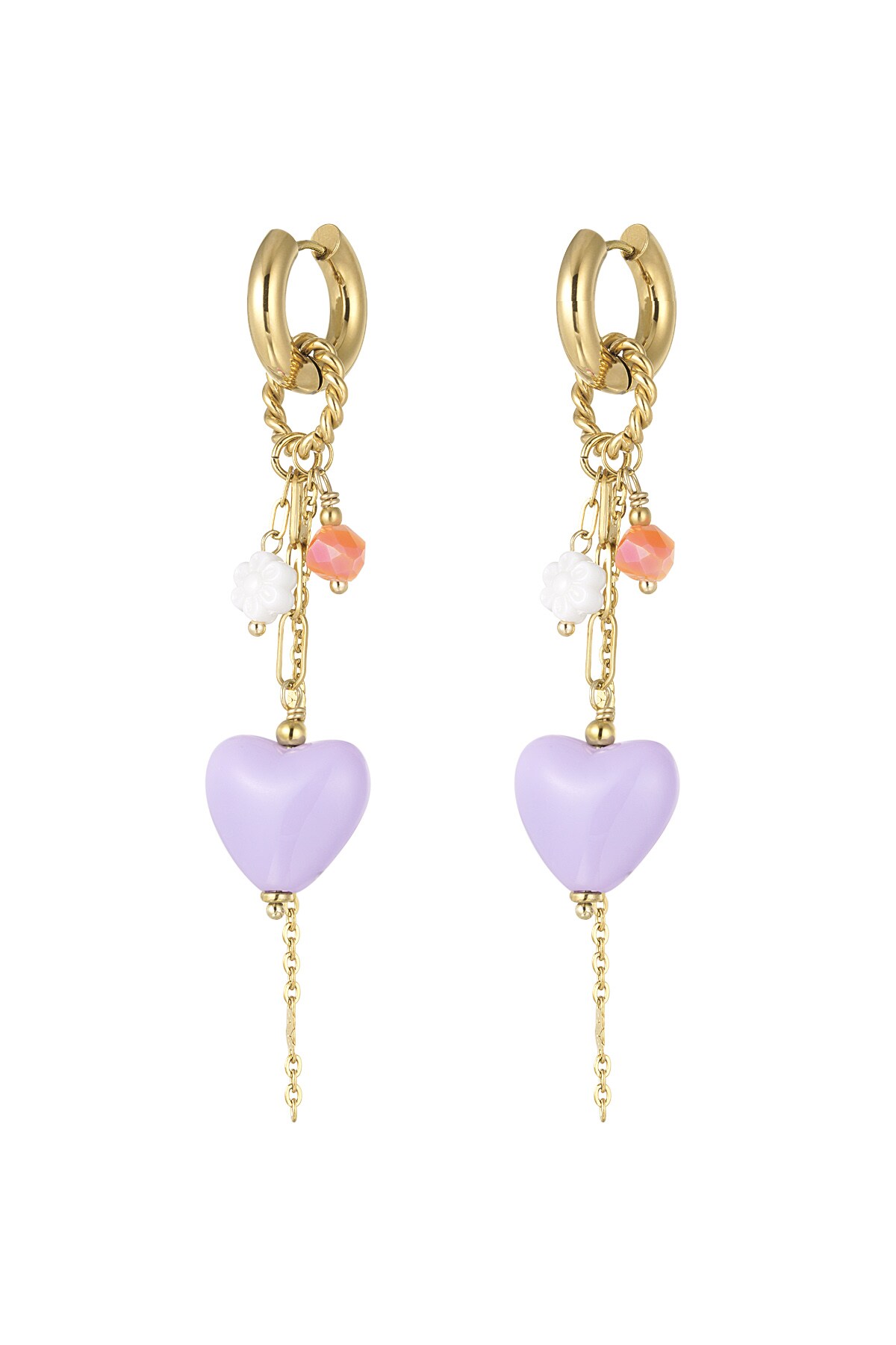 Love party earrings - orange/purple h5 