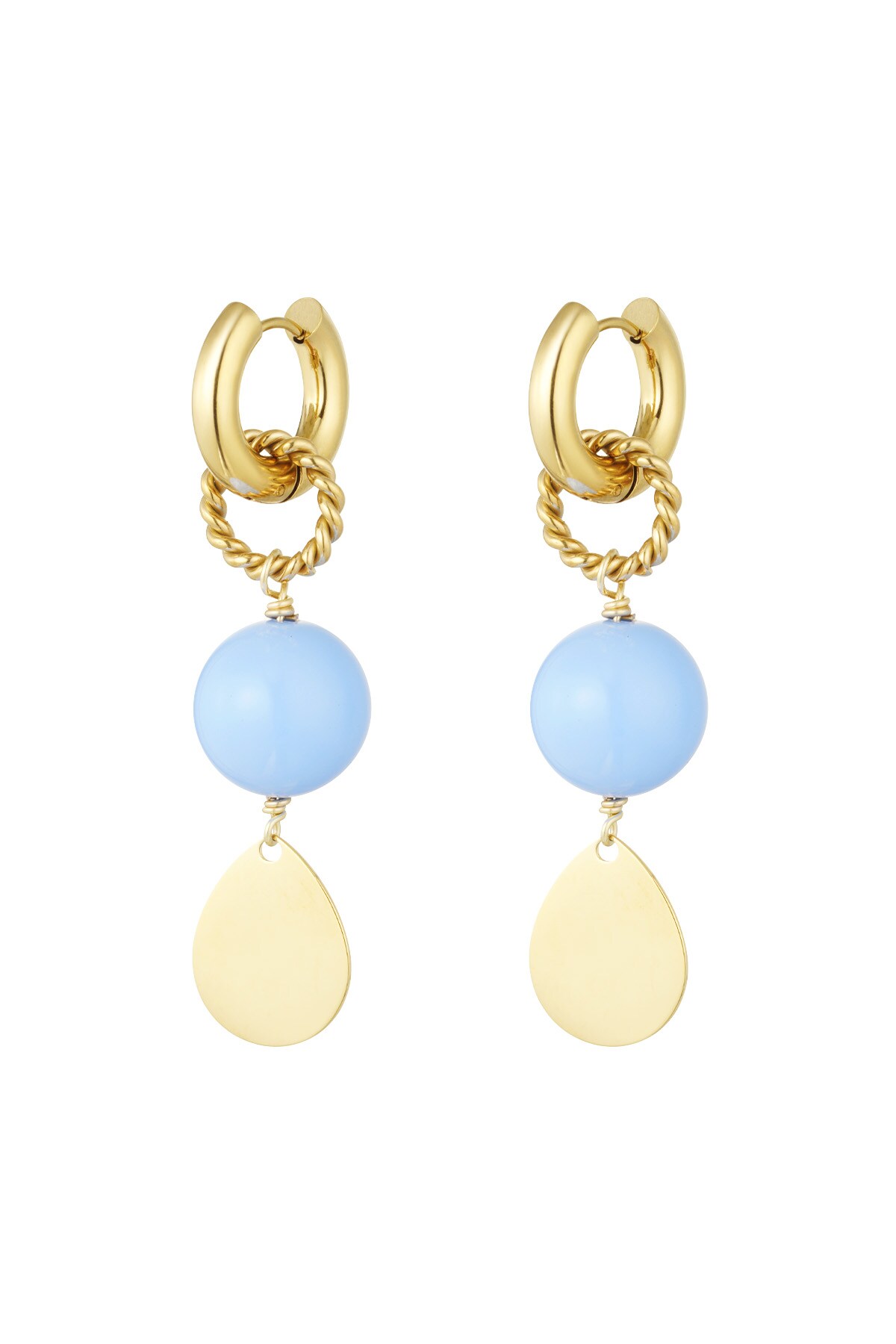 Earrings shine bright - blue gold 