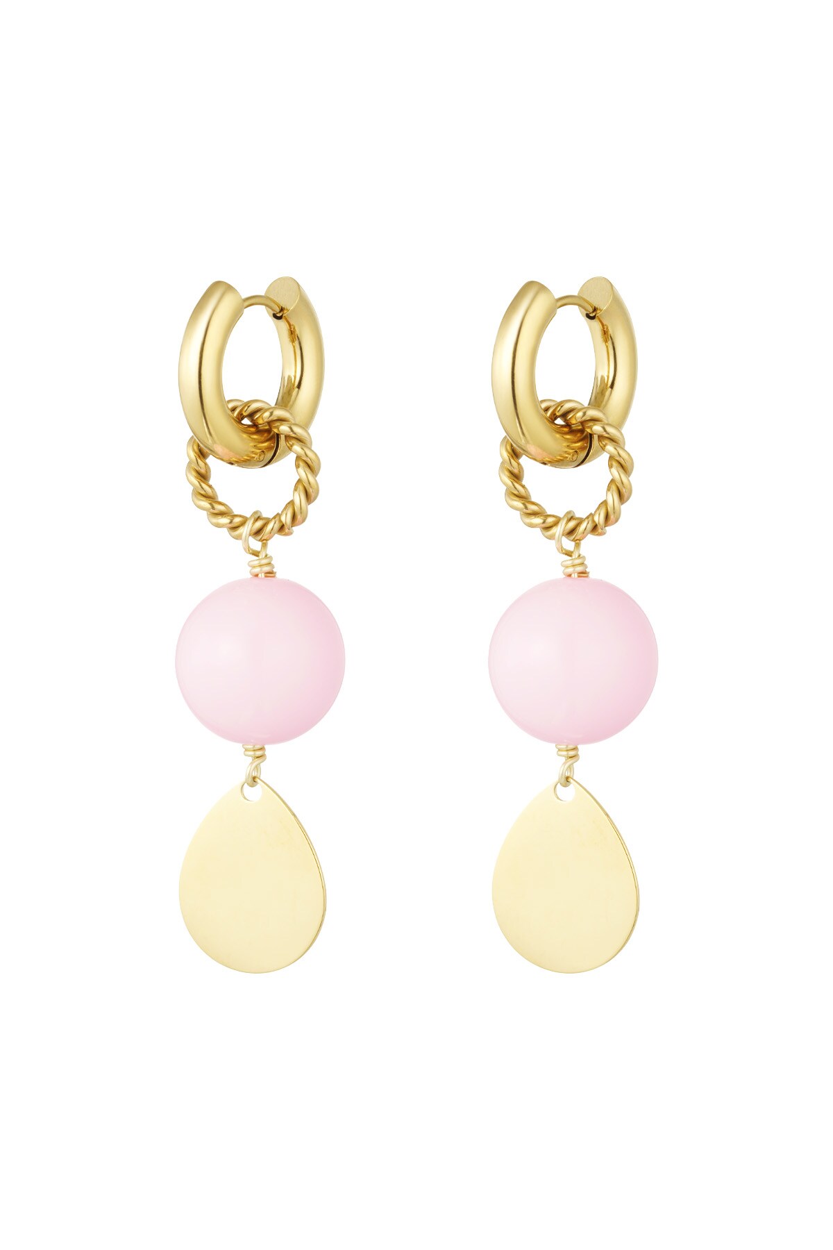 Earrings shine bright - pink gold h5 