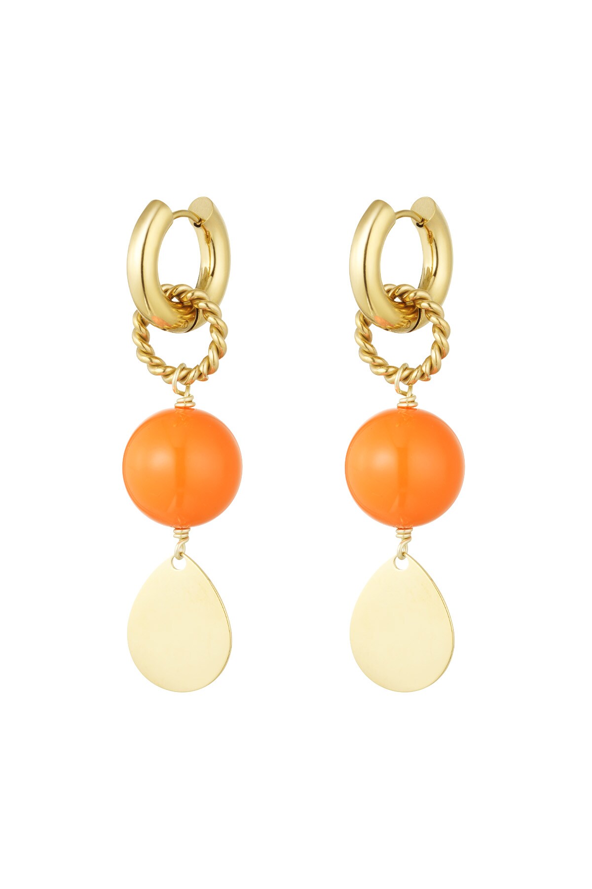 Earrings shine bright - orange gold h5 