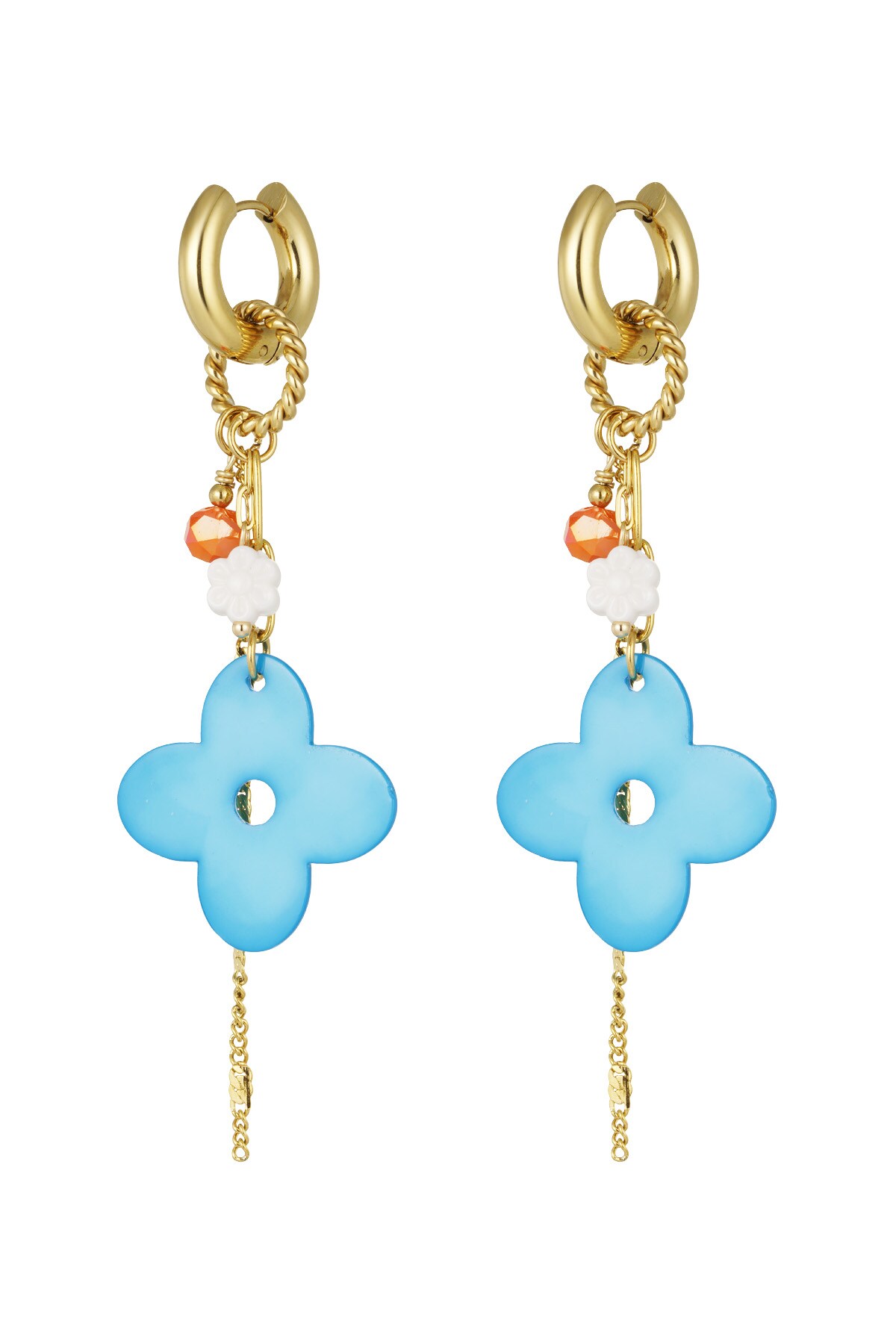 Flower power earrings - blue 