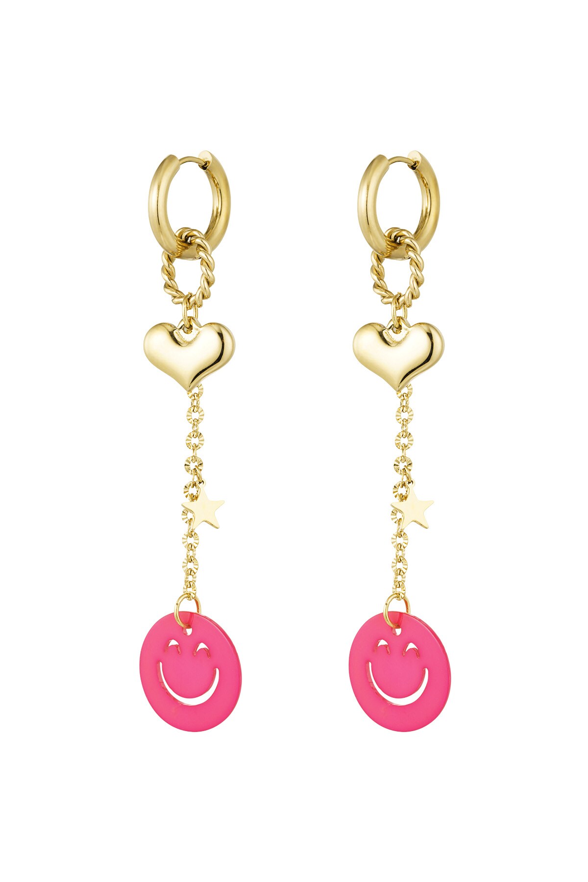 Earrings love to smile - fuchsia 