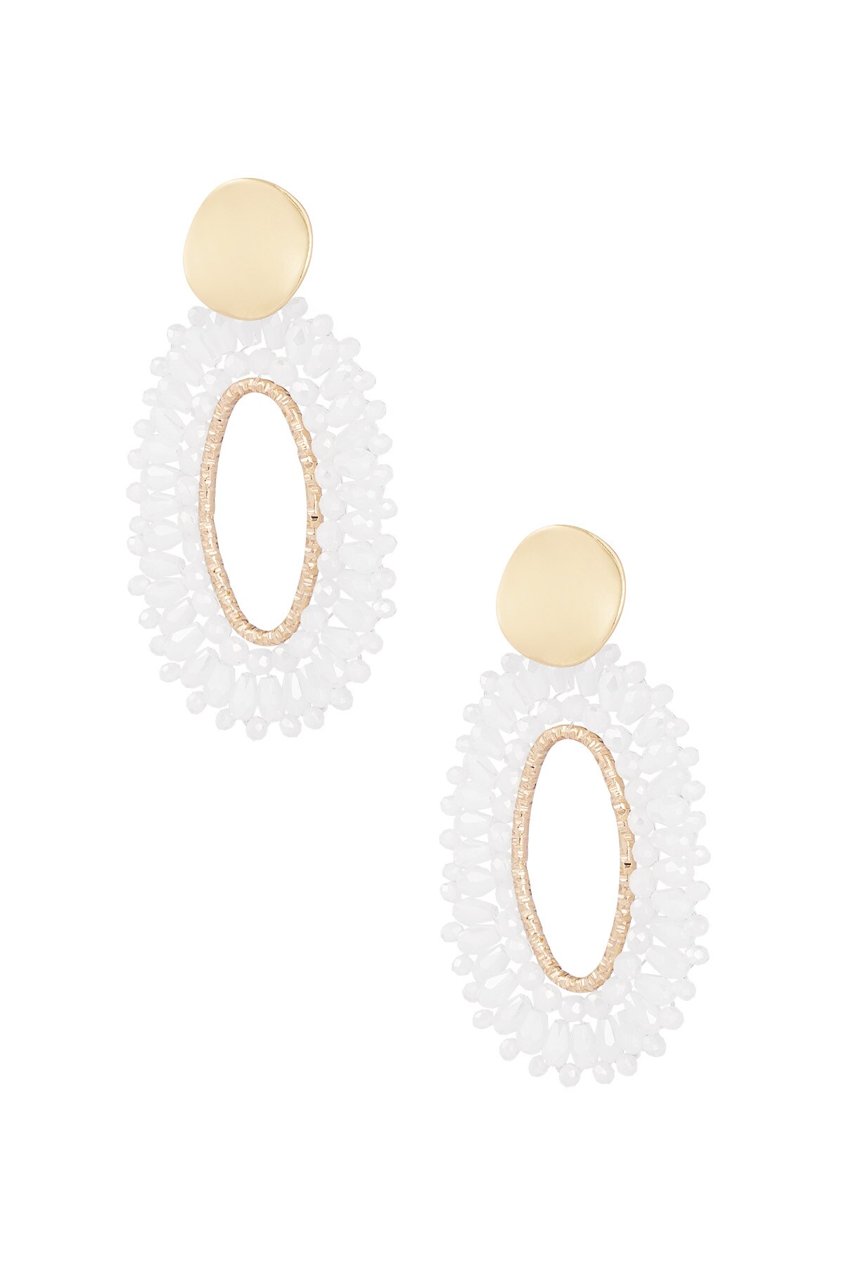 Oval statement earrings - white h5 