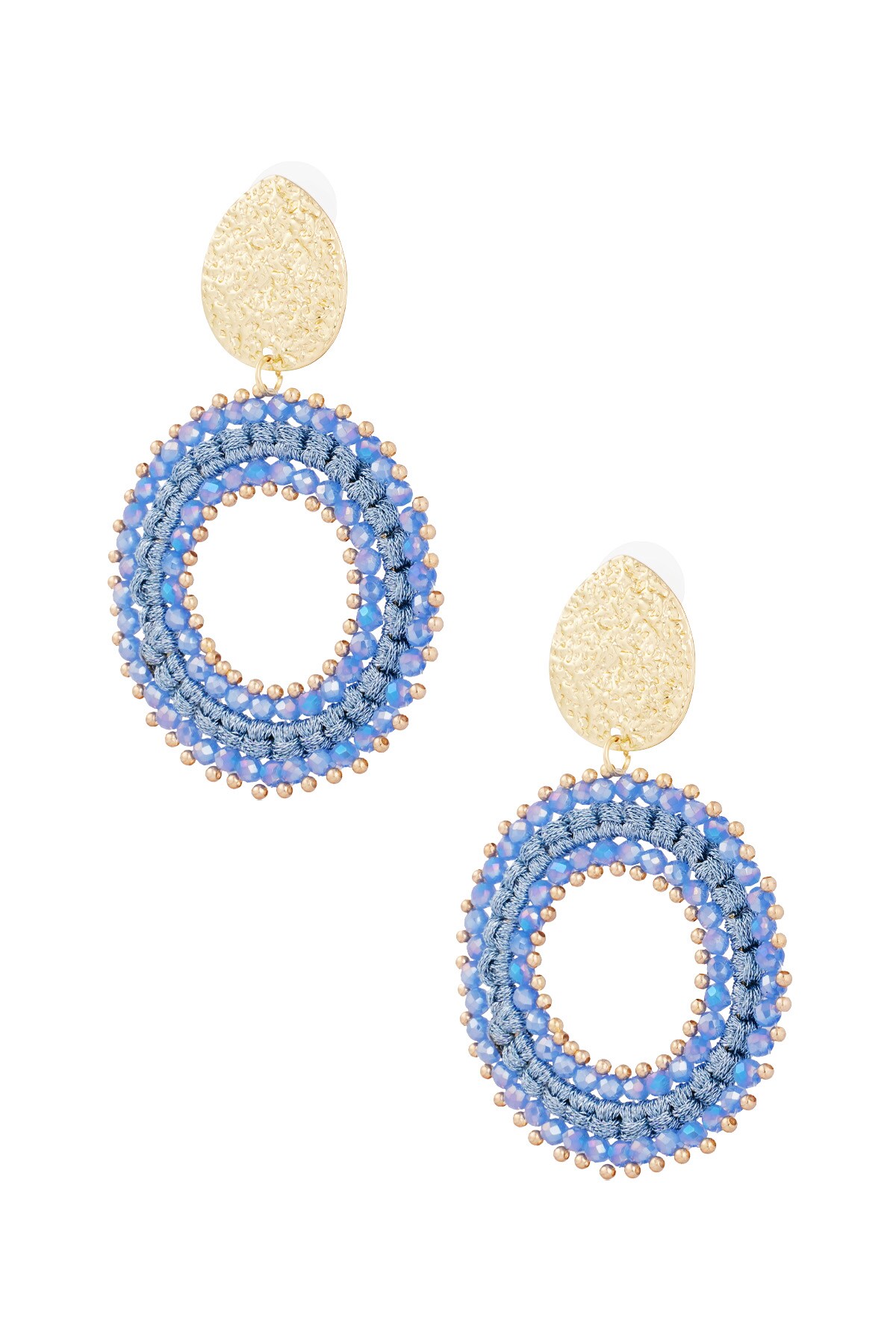 Statement ibiza vibe earrings - blue  