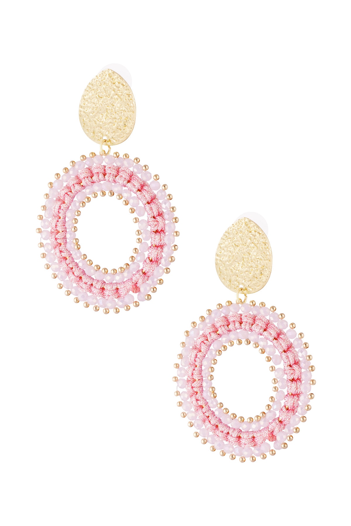 Statement ibiza vibe earrings - pale pink h5 