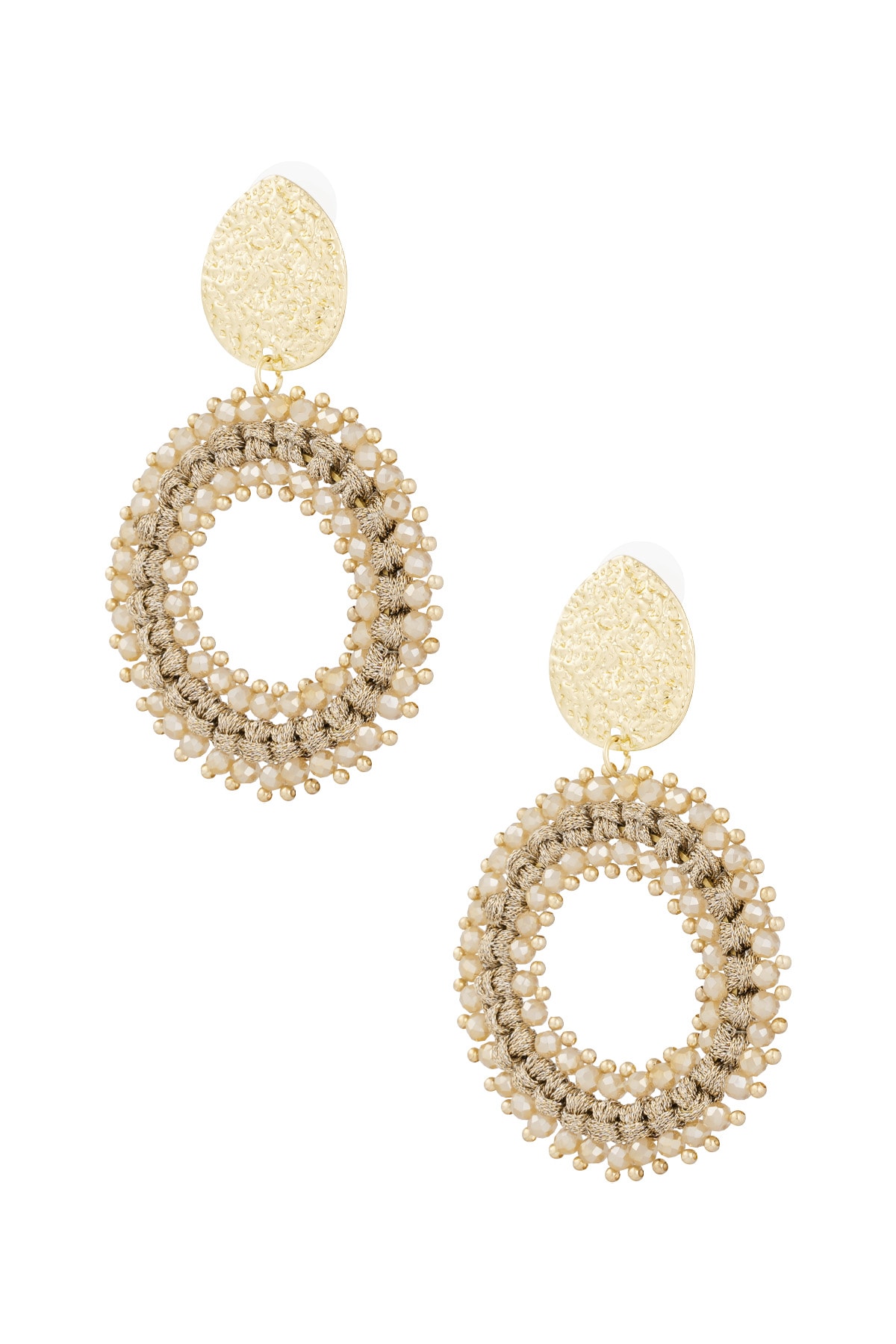 Boucles d’oreilles ibiza vibe déclaration - beige/or  h5 