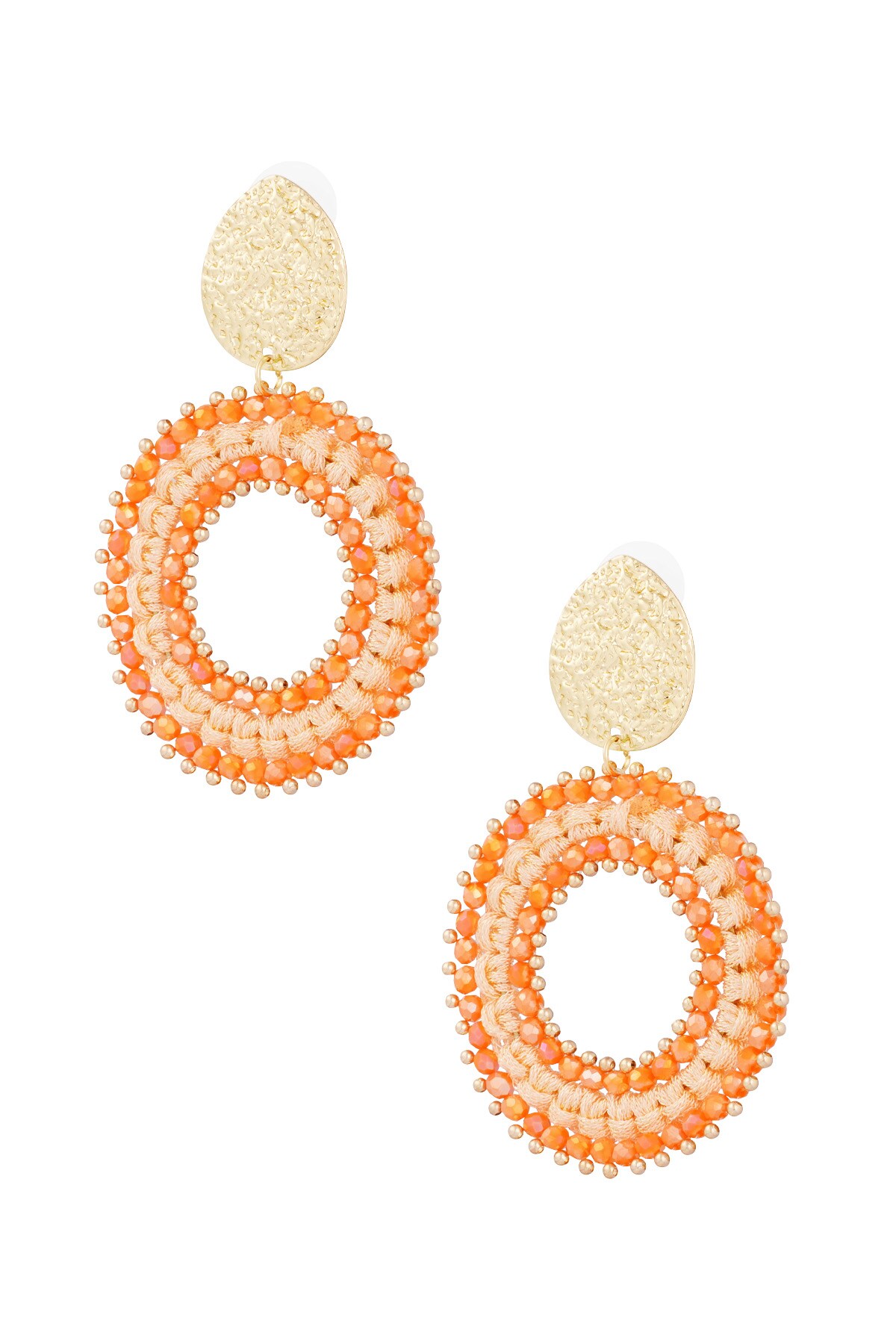 Statement ibiza vibe earrings - orange/gold h5 