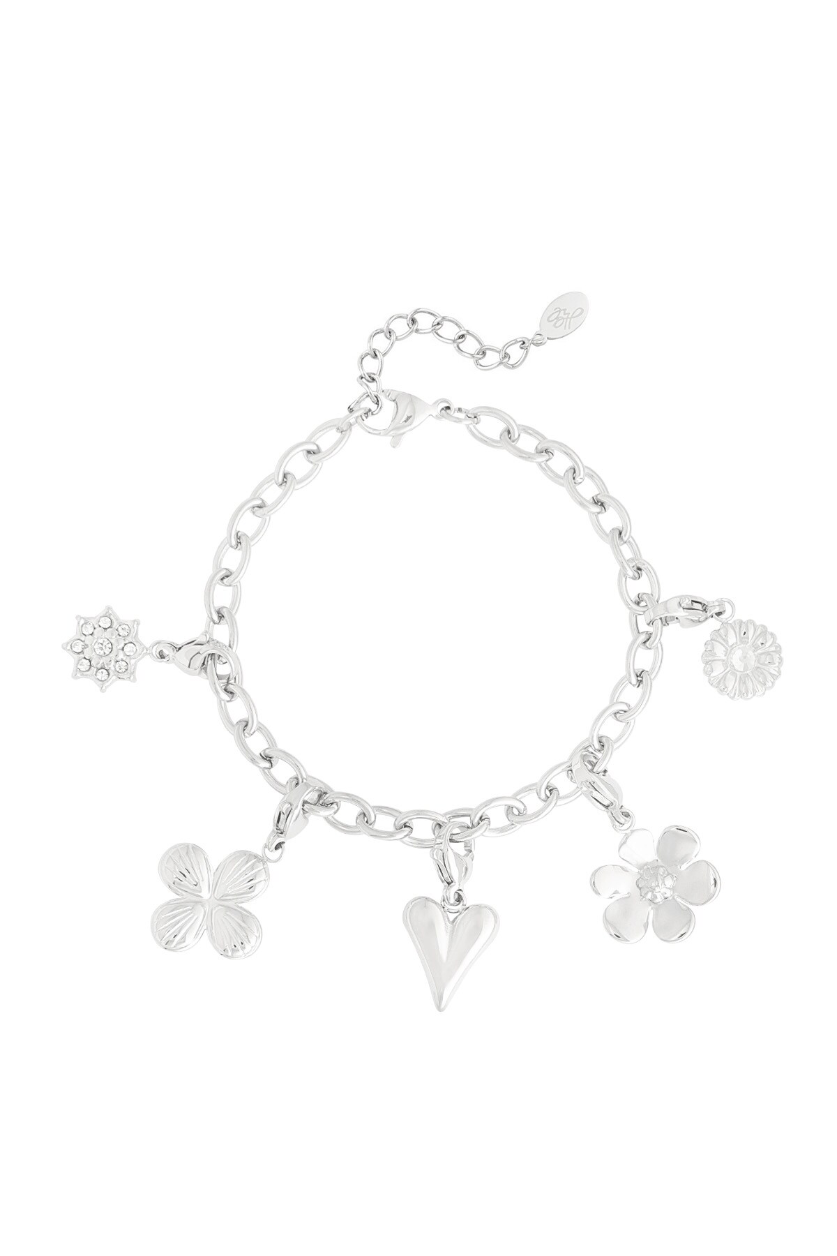 Bracelet with heart-shaped charms - Silver color h5 