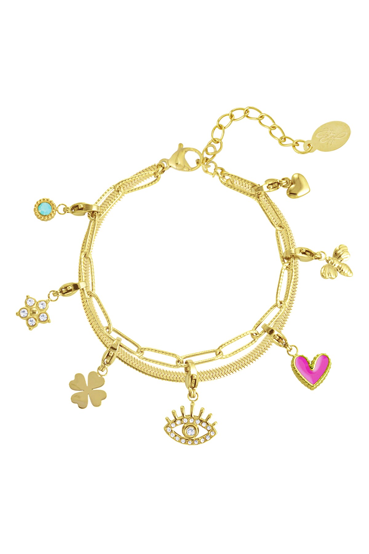 Charm bracelet eyes on you - Gold color 