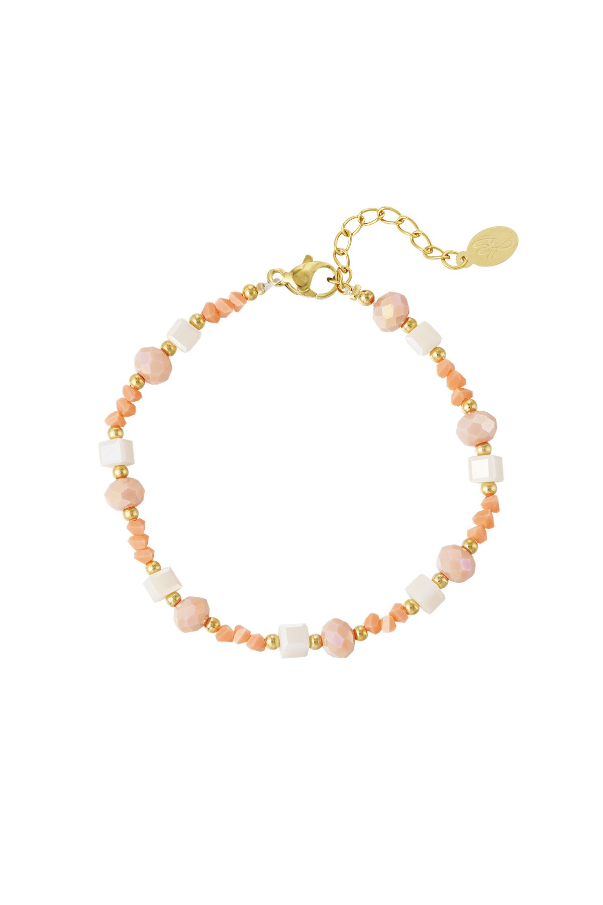 Bracelet twisted love - orange gold 