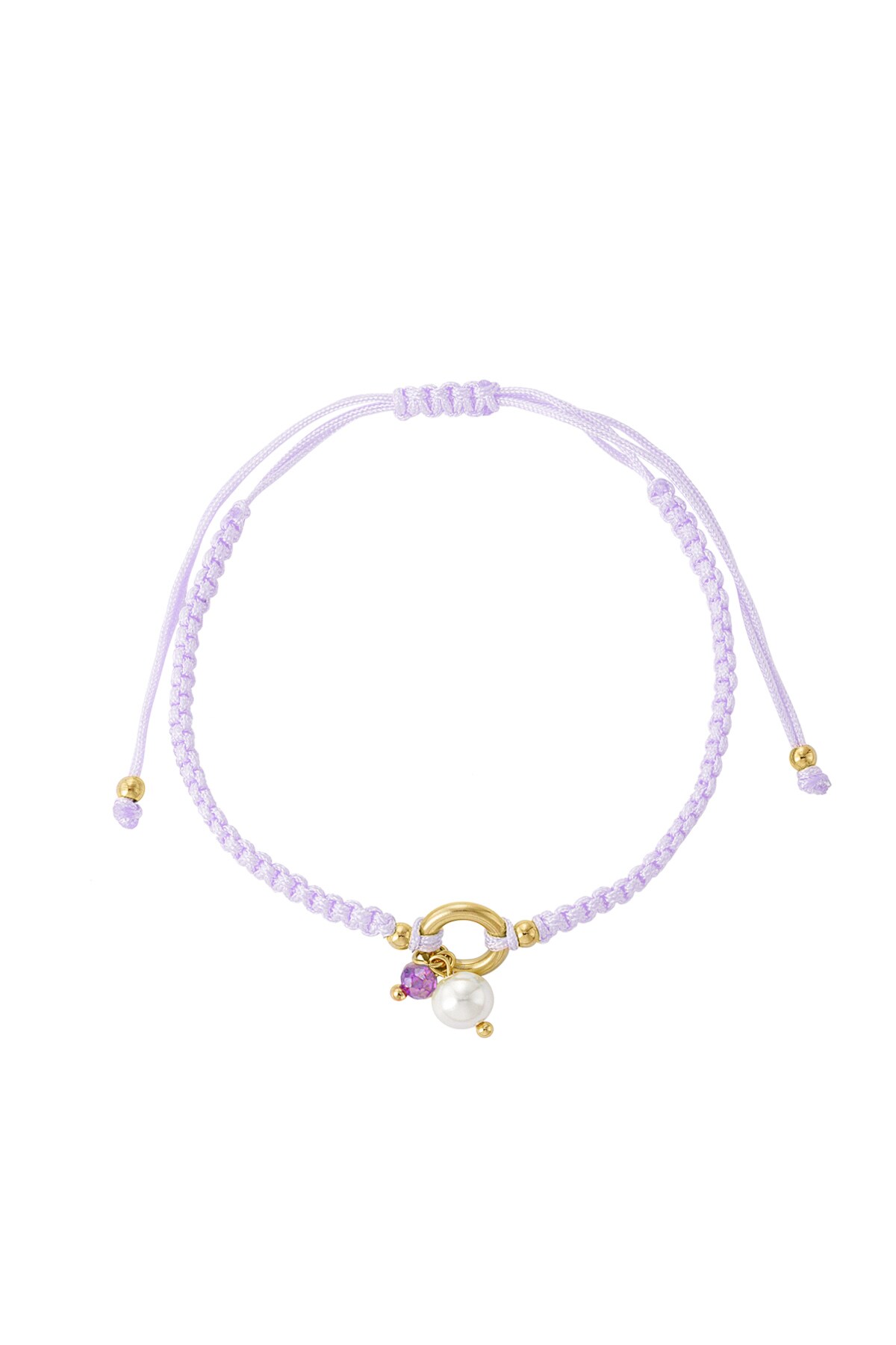 Braided bracelet with pearl - lilac h5 