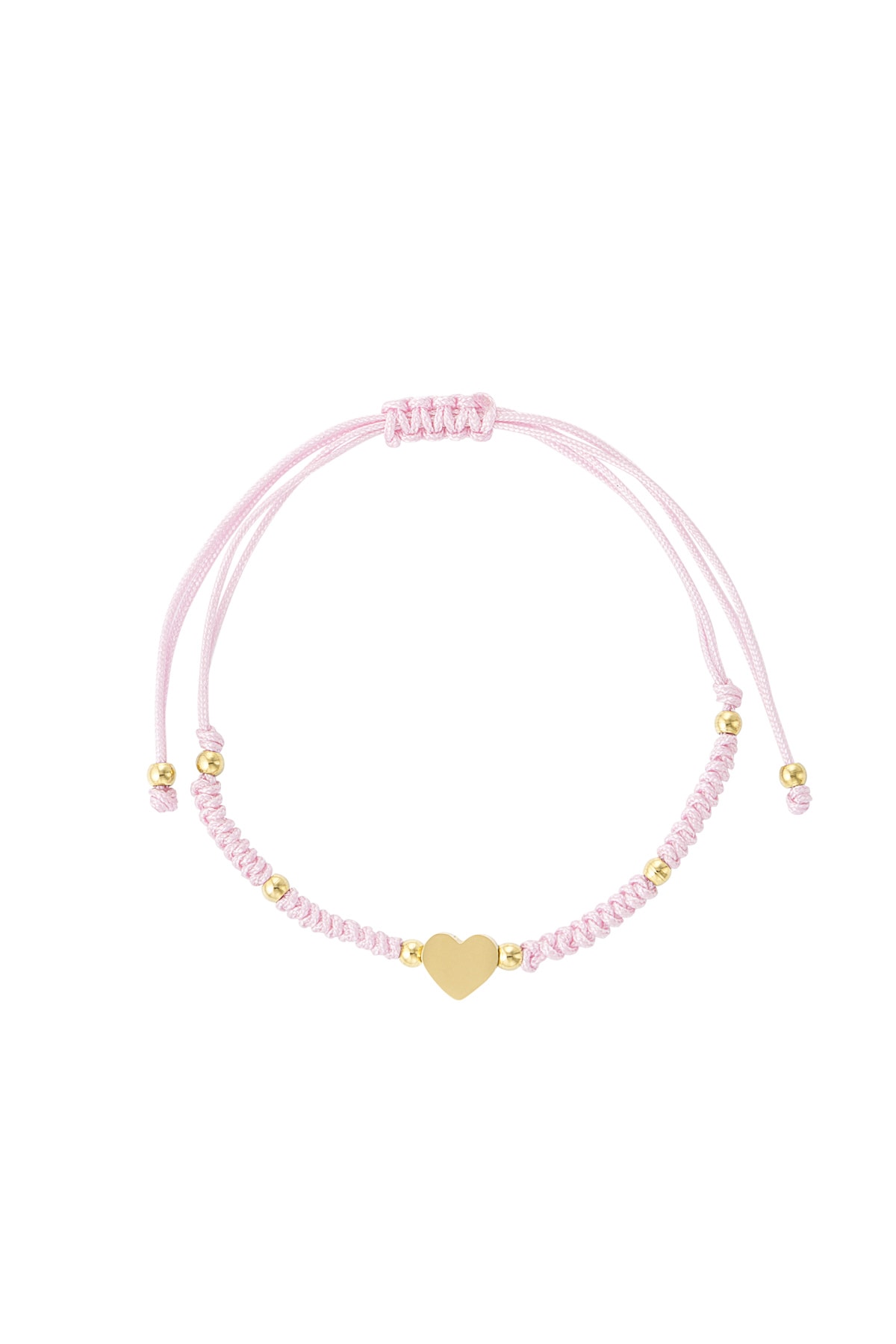 Pulsera trenzada con corazón - rosa/oro h5 