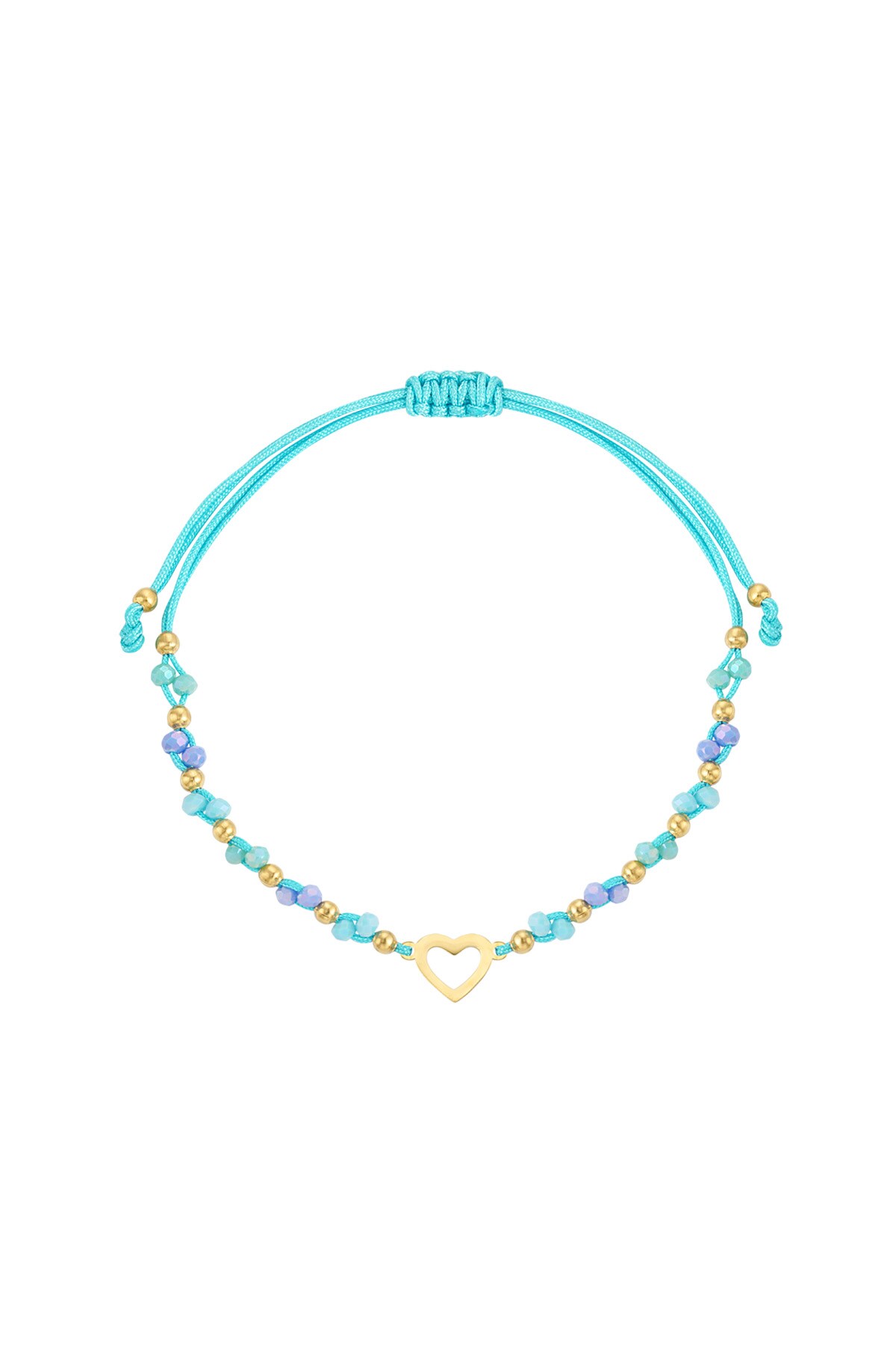 Summer bracelet colorful heart - blue gold h5 