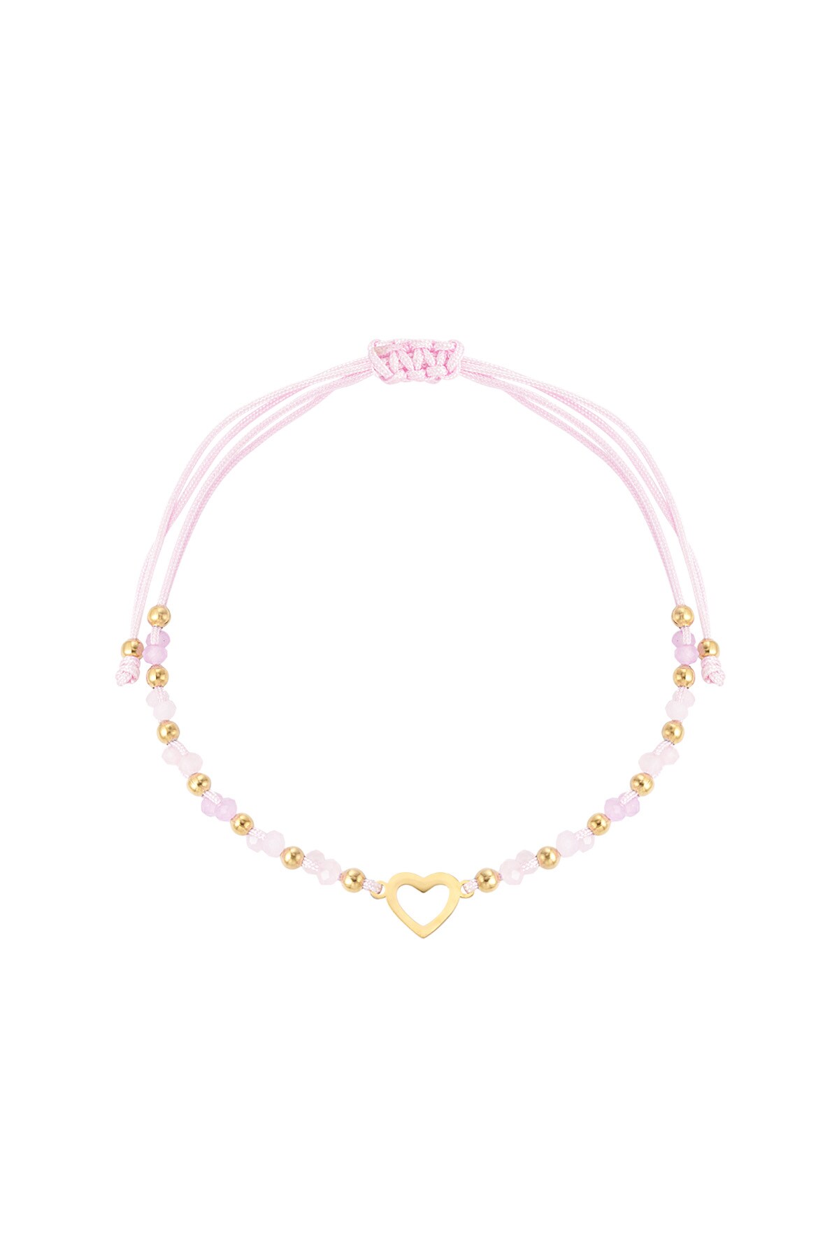 Summer bracelet colorful heart - pink gold h5 