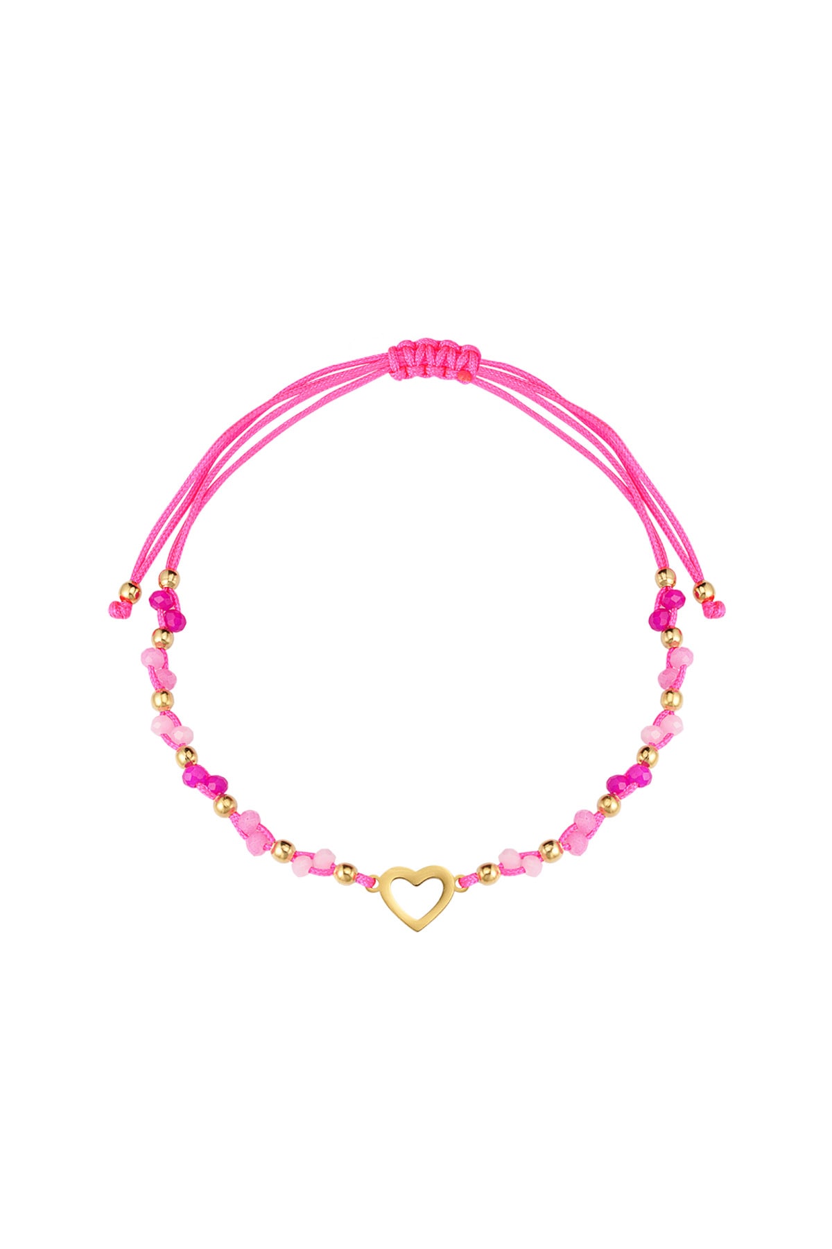 Sommerarmband buntes Herz - fuchsia h5 