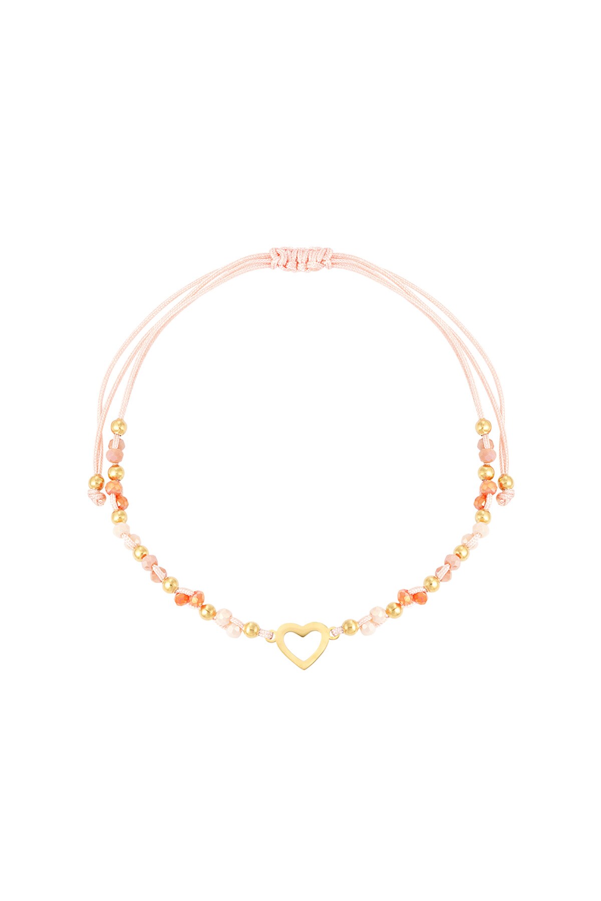 Summer bracelet colorful heart - orange gold h5 