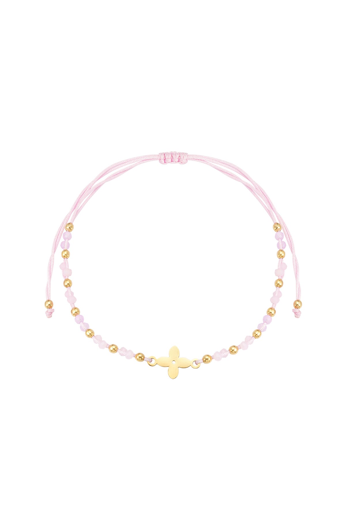 summer bracelet with beads - pink / gold h5 